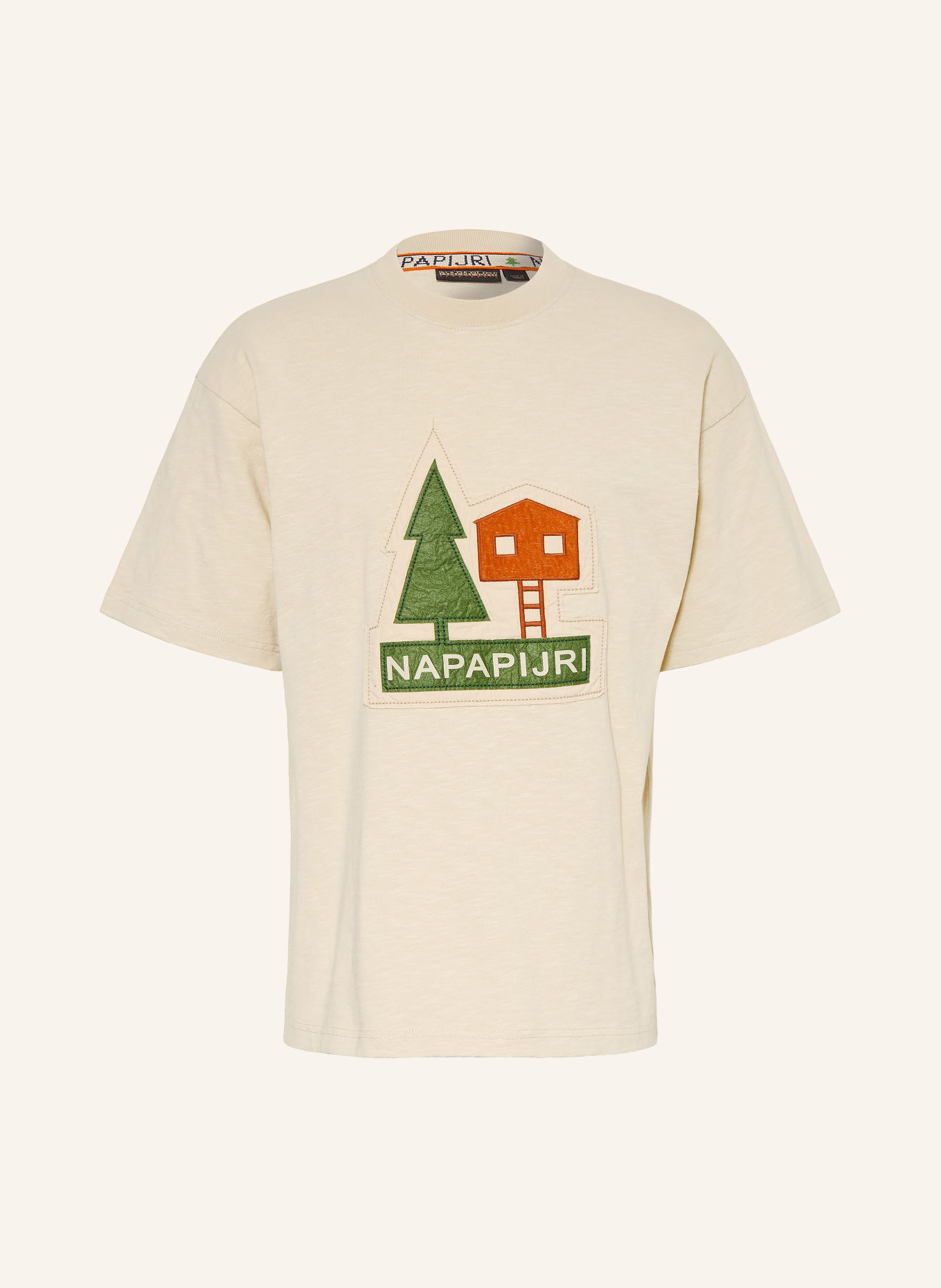 NAPAPIJRI T-shirt TRAHUS: LICHTBRUIN / ORANJE / GROEN