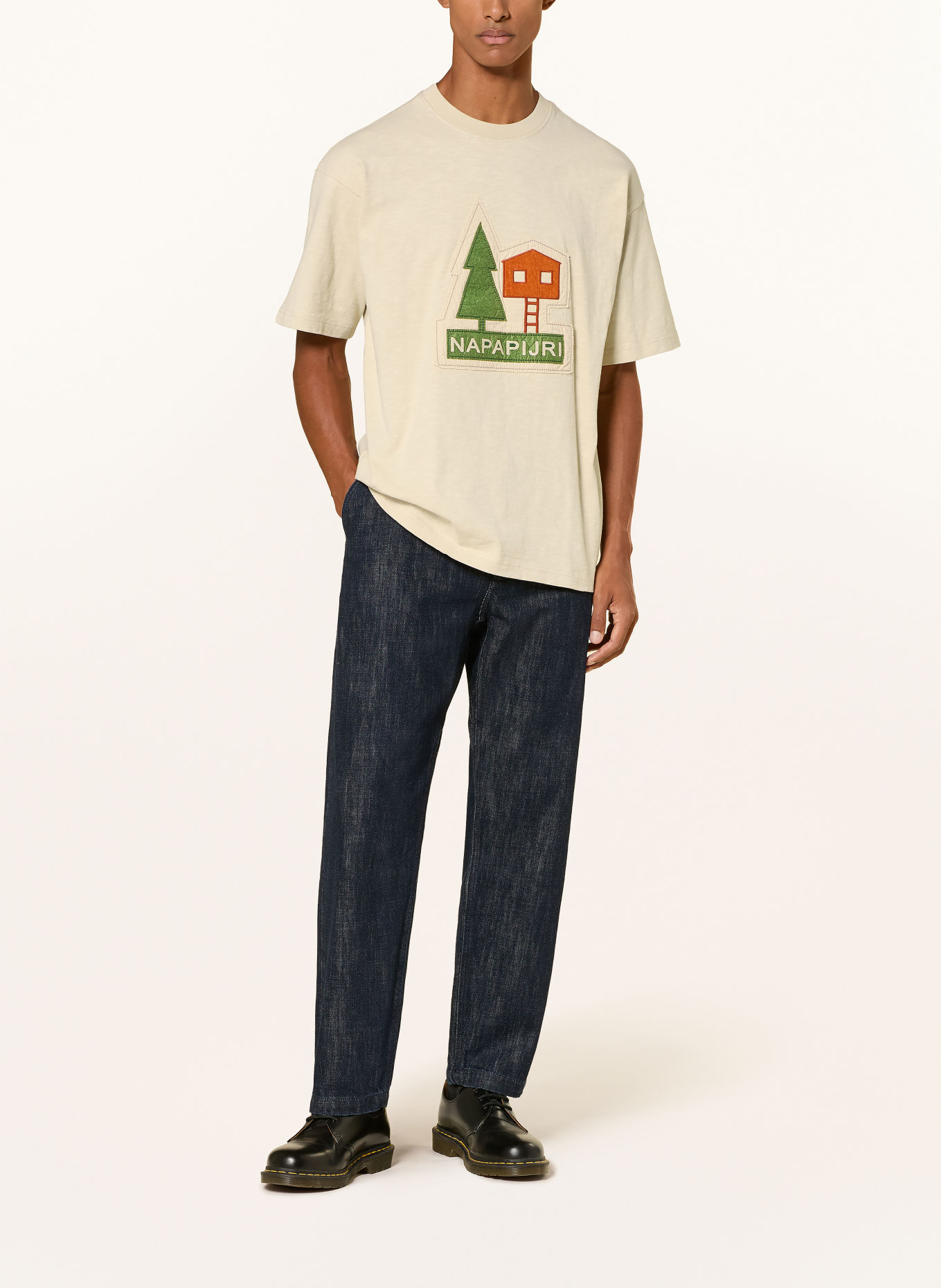 NAPAPIJRI T-shirt TRAHUS: LICHTBRUIN / ORANJE / GROEN