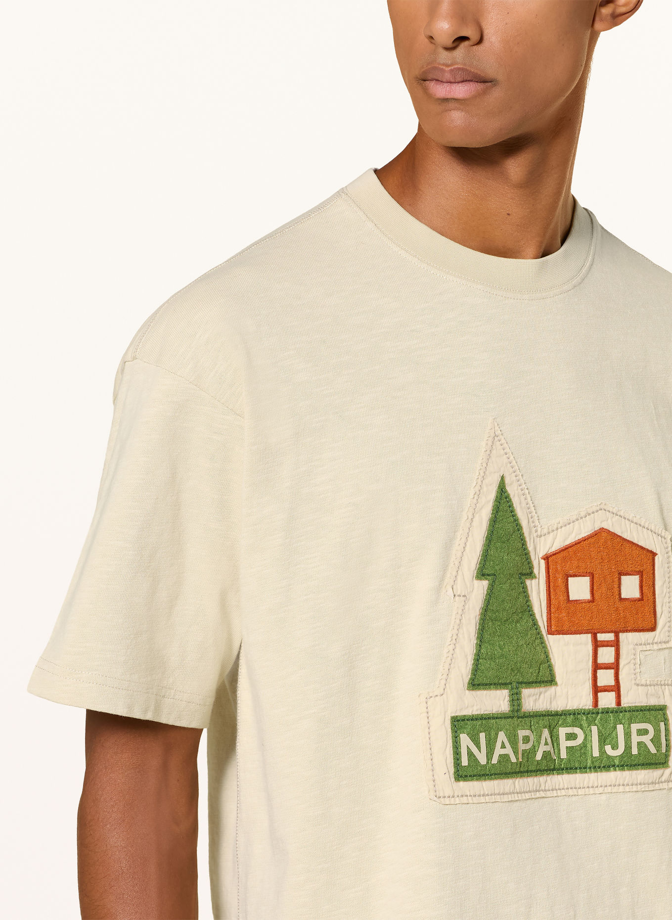 NAPAPIJRI T-shirt TRAHUS: LICHTBRUIN / ORANJE / GROEN