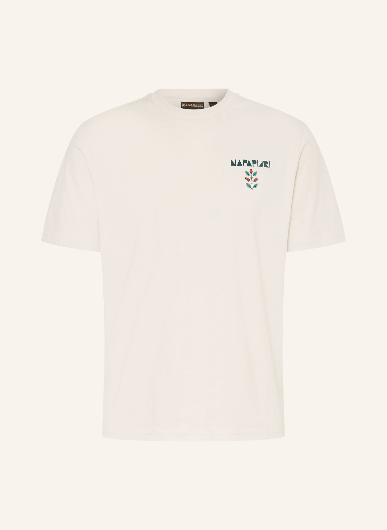 NAPAPIJRI T-shirt SWHOL: CRÈME / ORANJE / DONKERGROEN