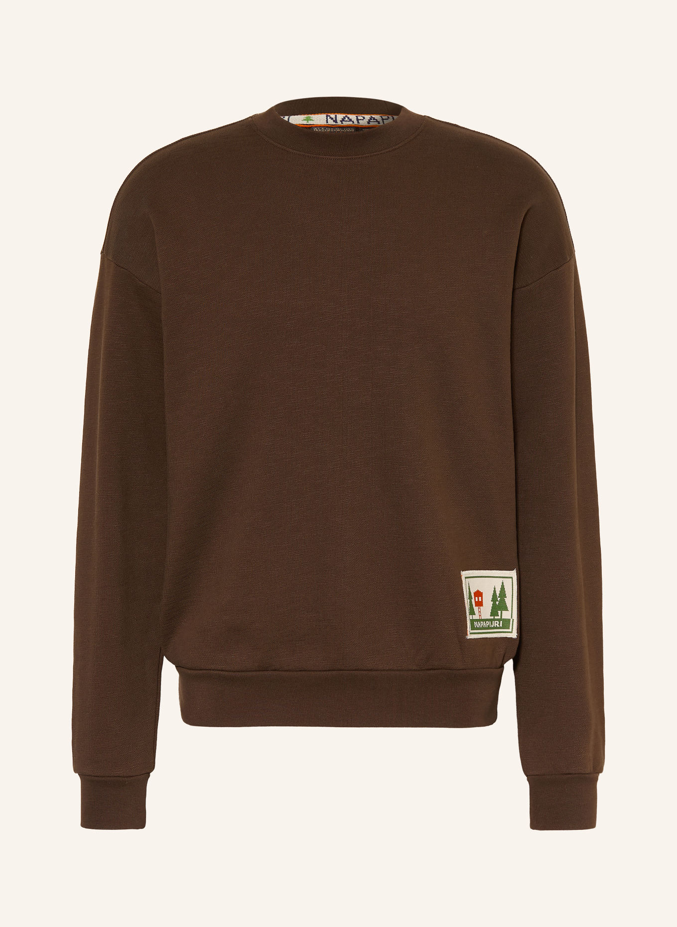 NAPAPIJRI Sweatshirt B-TRAHUS C: MARRON FONCÉ / ORANJE / GROEN