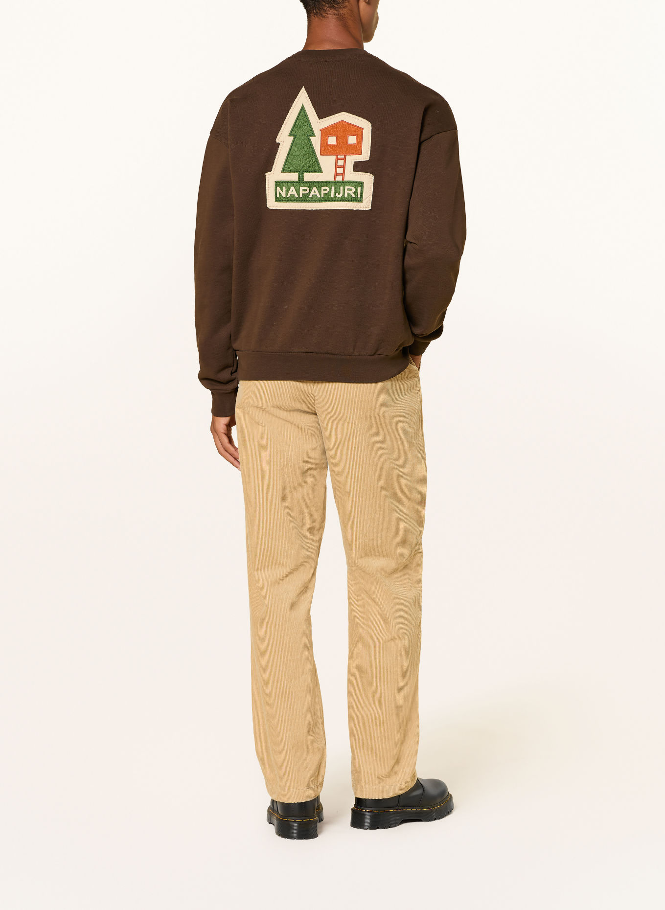 NAPAPIJRI Sweatshirt B-TRAHUS C: MARRON FONCÉ / ORANJE / GROEN