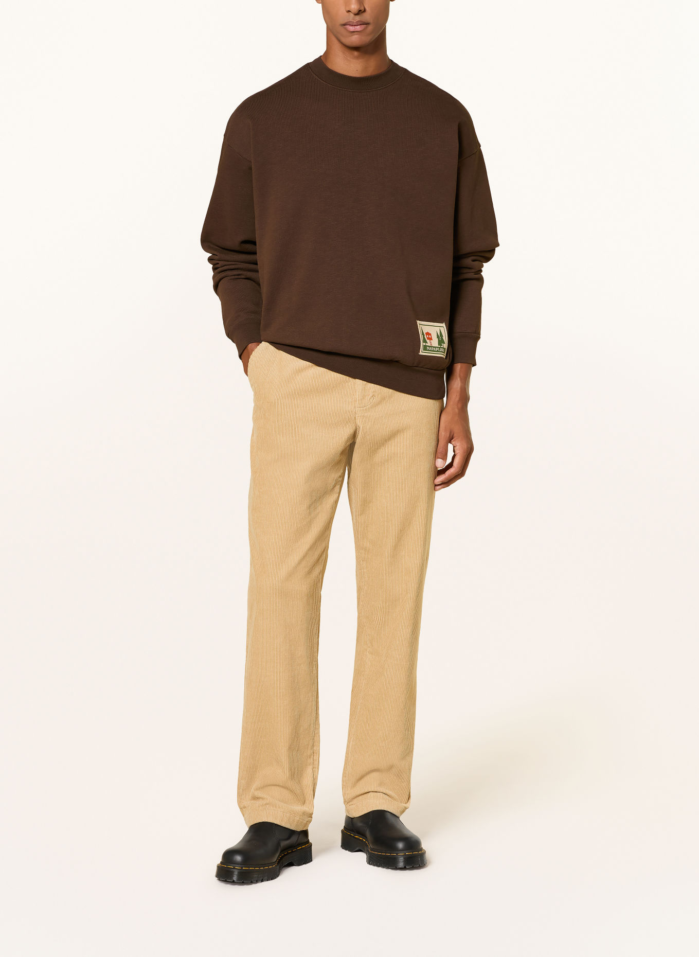 NAPAPIJRI Sweatshirt B-TRAHUS C: MARRON FONCÉ / ORANJE / GROEN