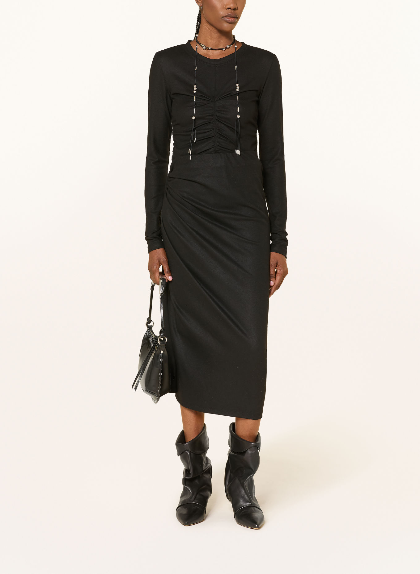 MARANT ÉTOILE JELDIA Flannel Skirt: BLACK