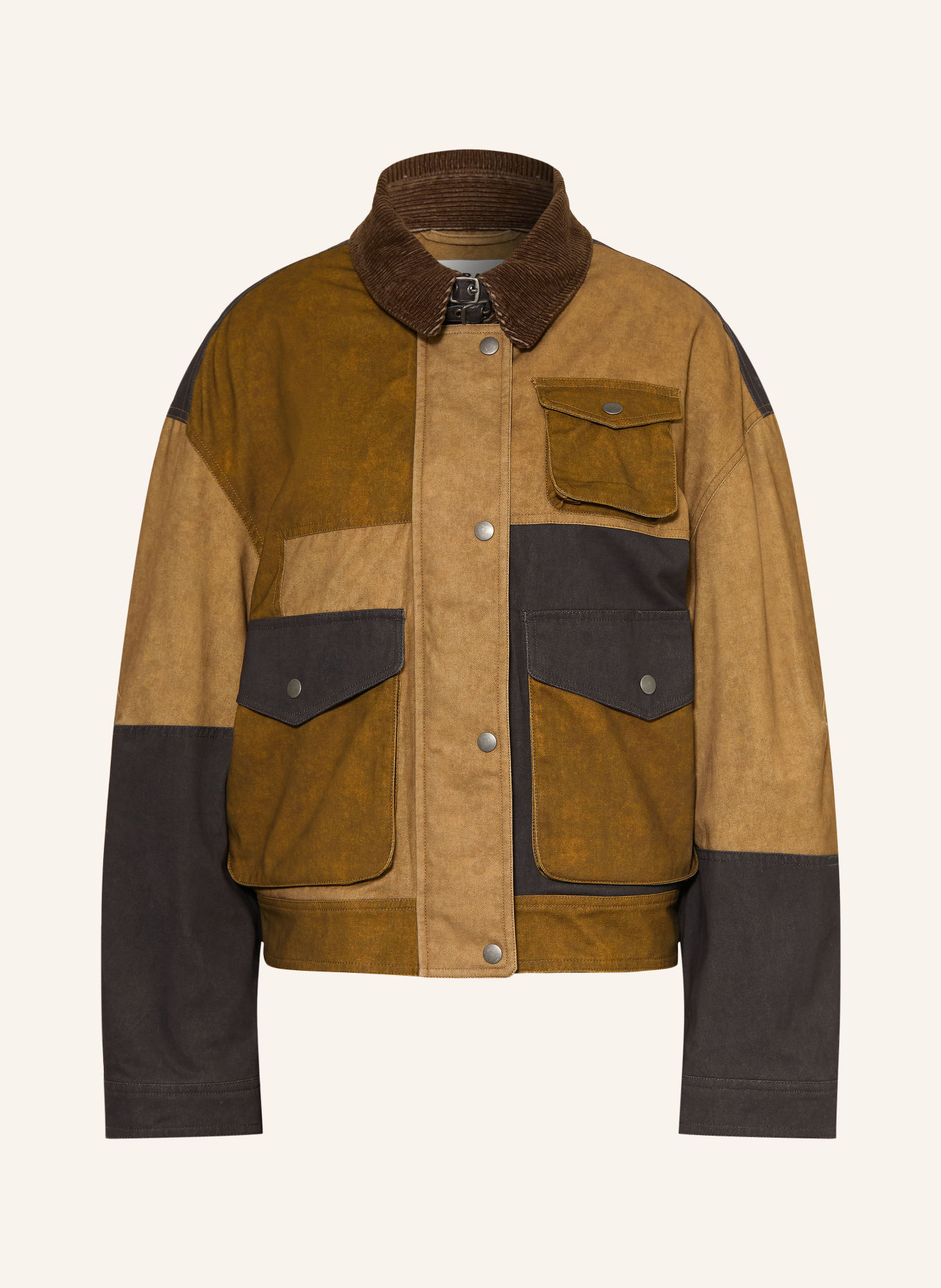 MARANT ÉTOILE Veste saharienne RISLA: KAKI / CHAMEAU / NOIR