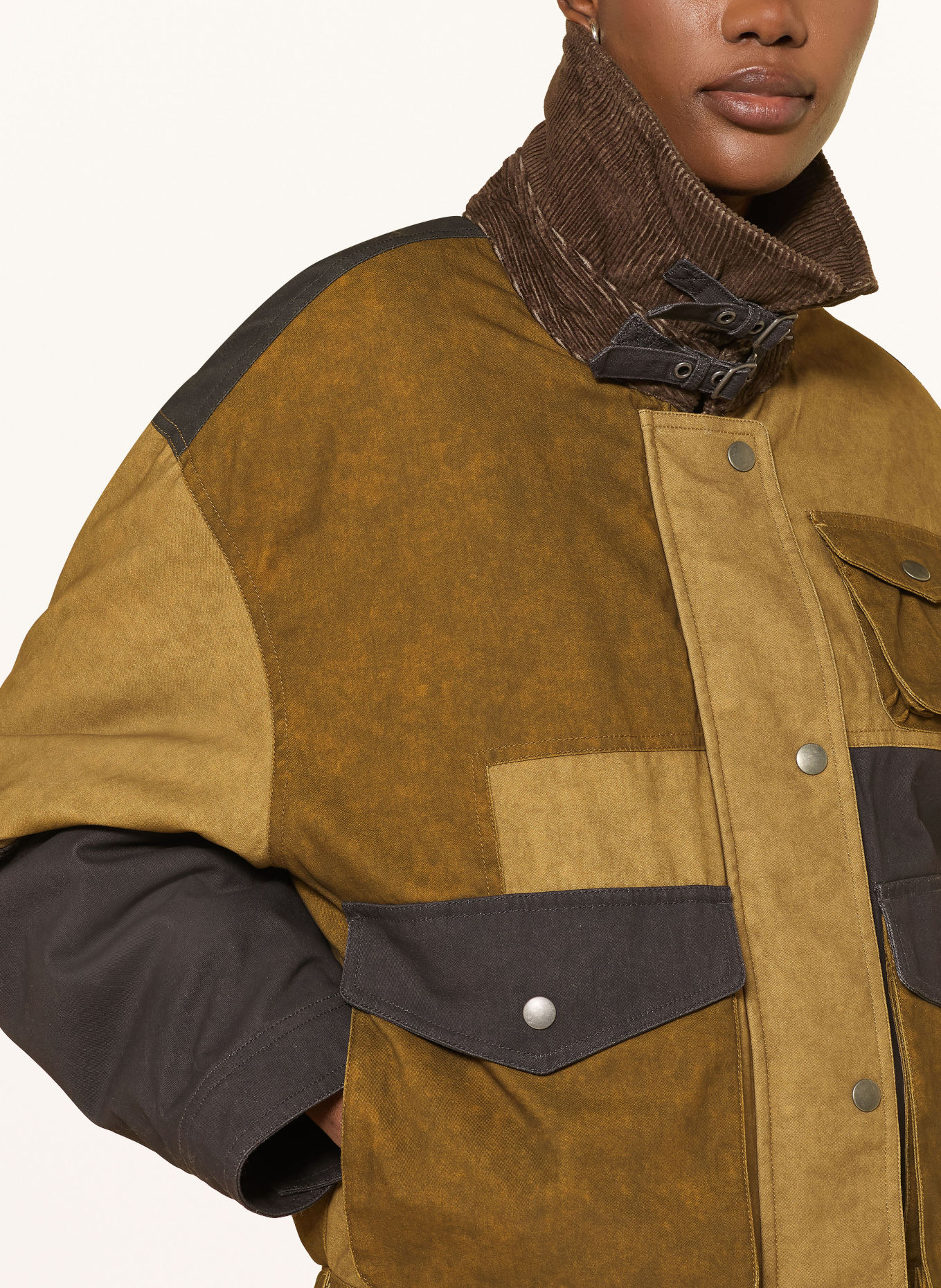 MARANT ÉTOILE Veste saharienne RISLA: KAKI / CHAMEAU / NOIR