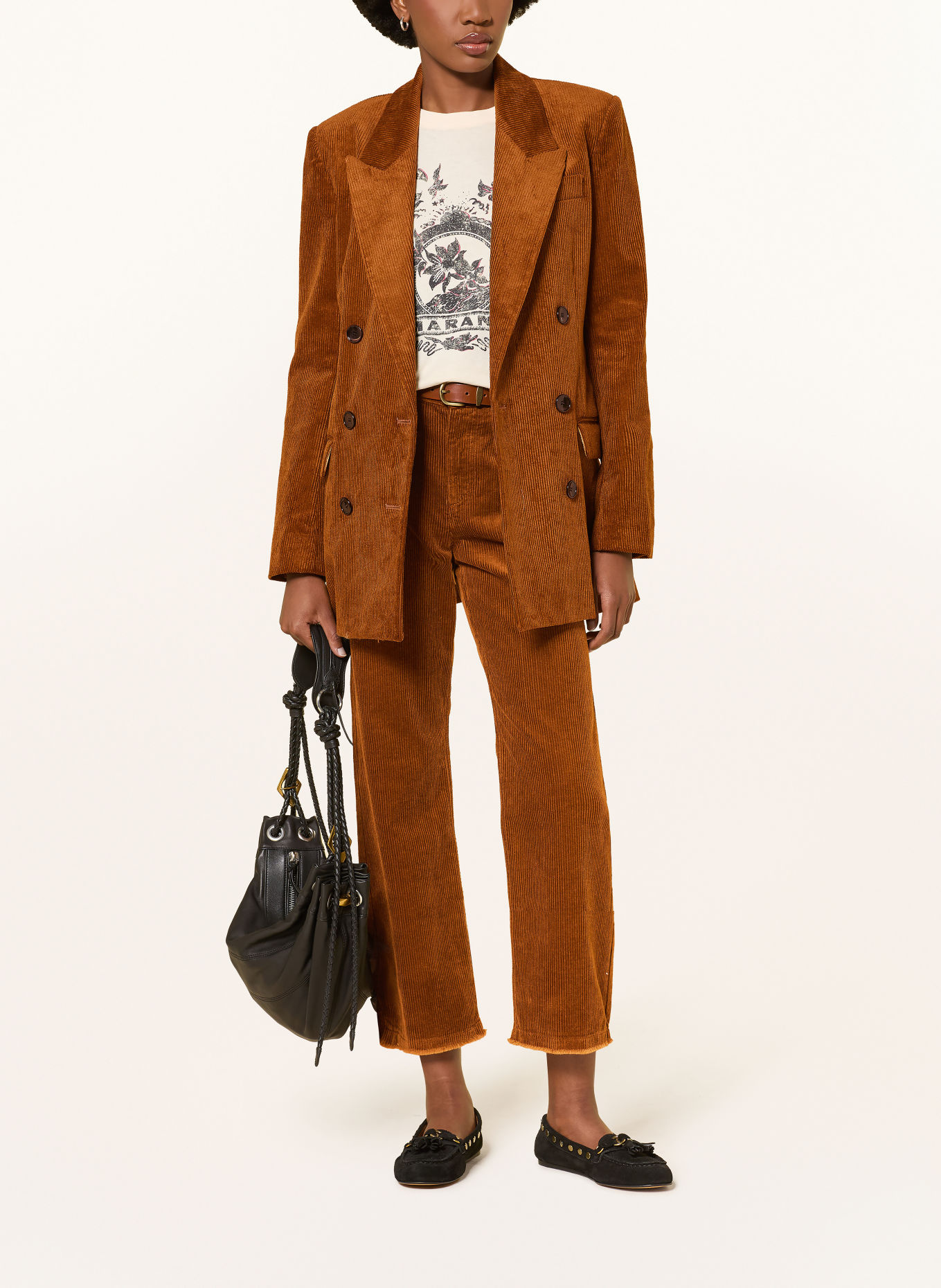 MARANT ÉTOILE Longblazer RASMA aus Cord: COGNAC