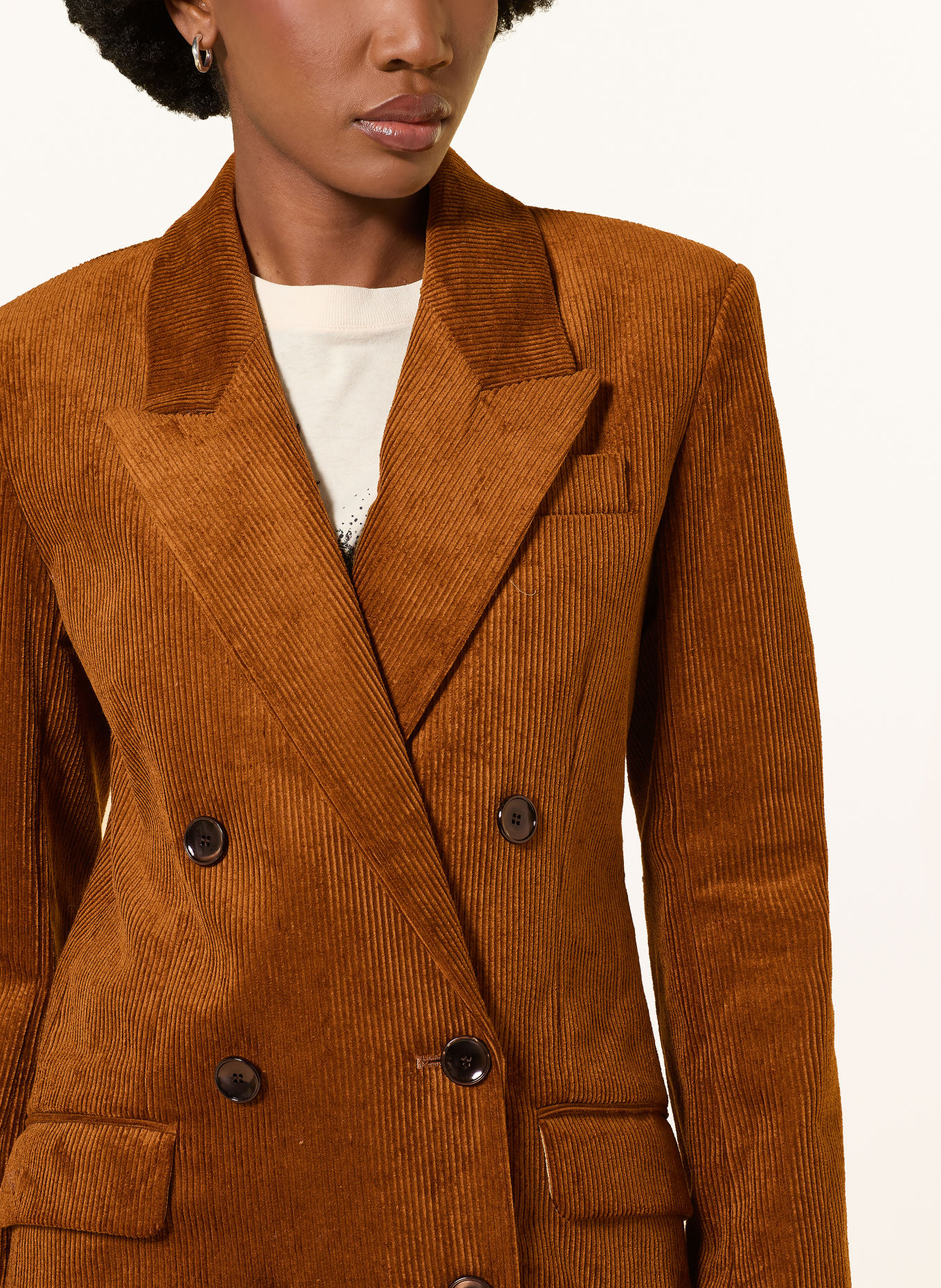 MARANT ÉTOILE Longblazer RASMA aus Cord: COGNAC