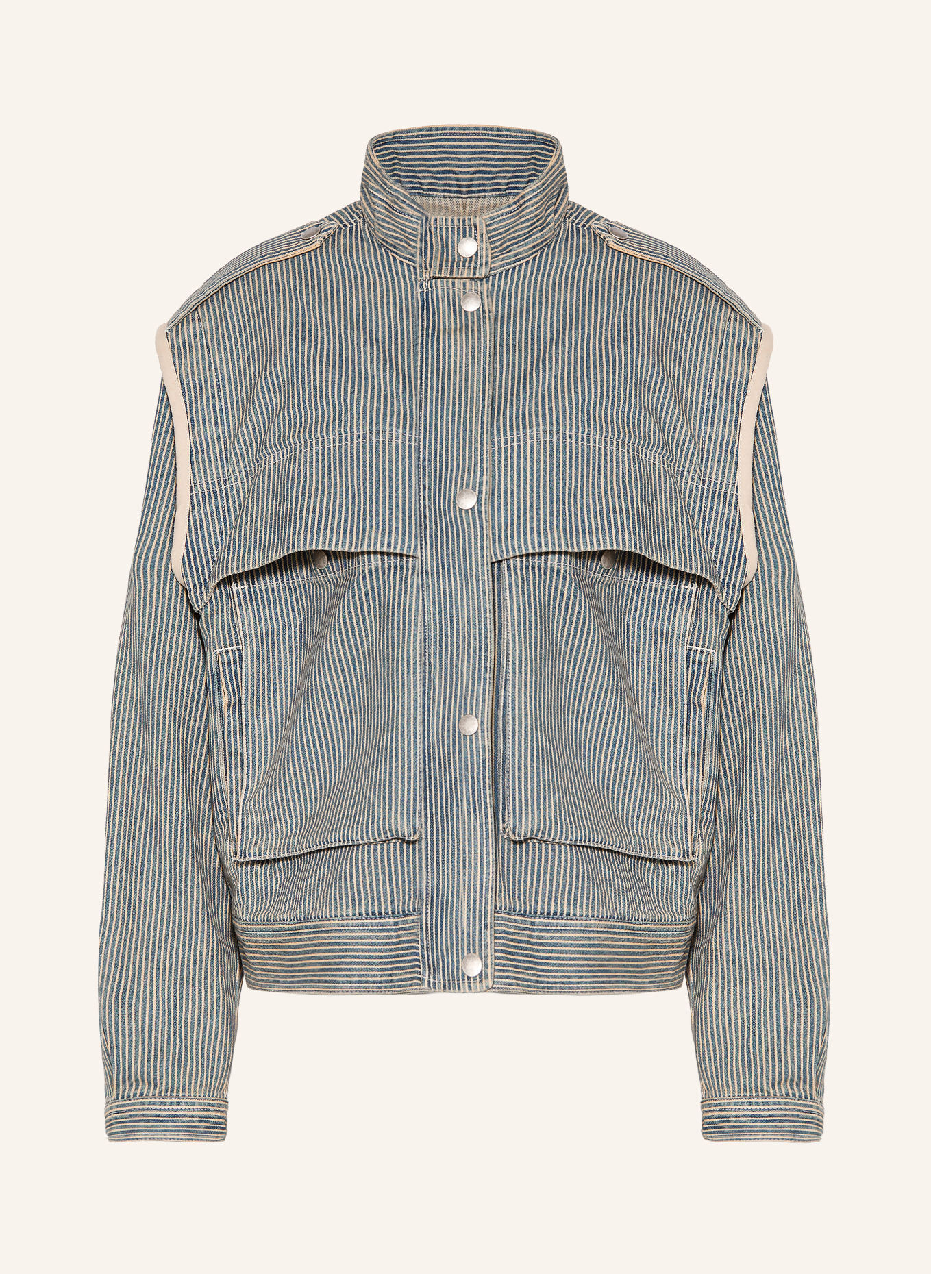 MARANT ÉTOILE EDANY Denim Jacket: DARK BLUE / BEIGE