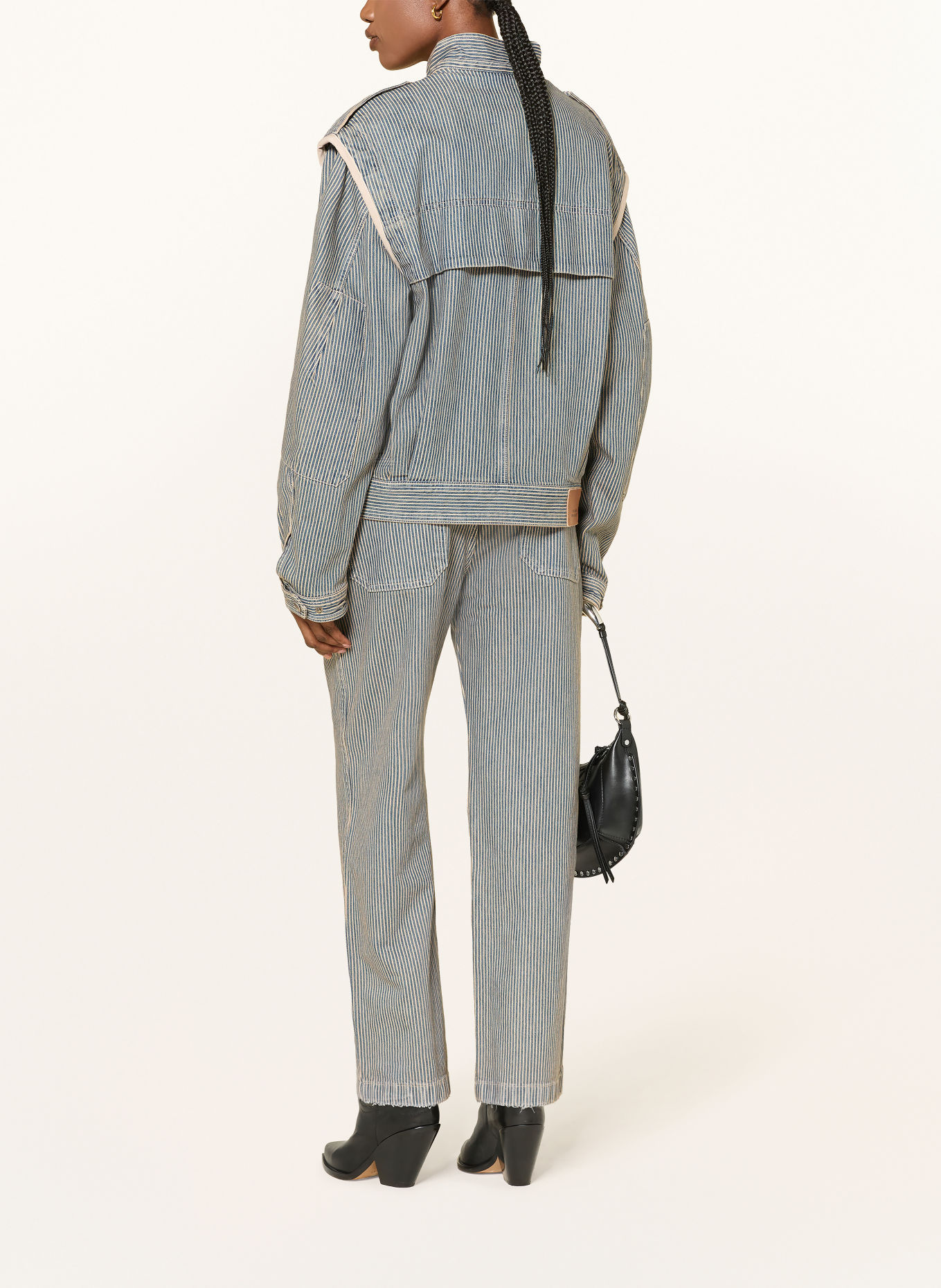 MARANT ÉTOILE EDANY Denim Jacket: DARK BLUE / BEIGE