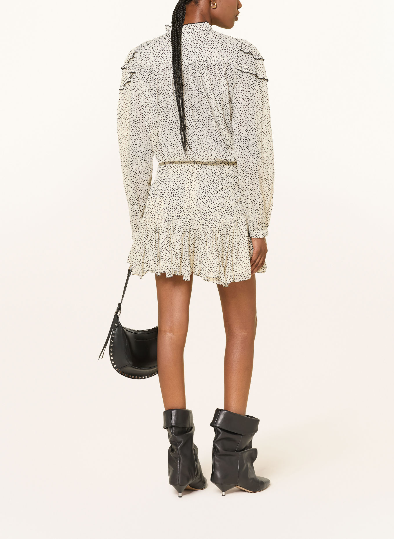 MARANT ÉTOILE Bluse CHRISTA mit Rüschen: ECRU / SCHWARZ