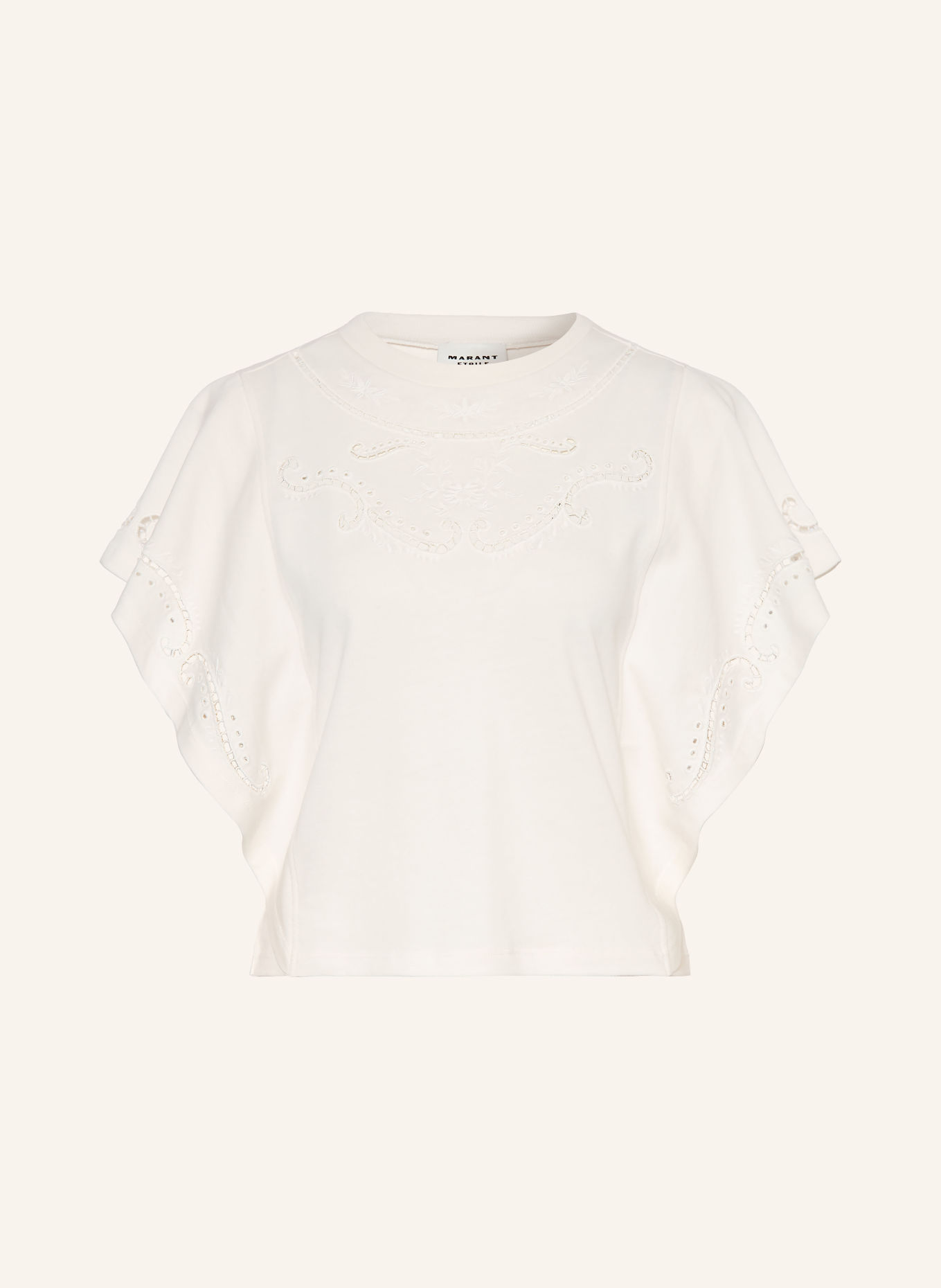 MARANT ÉTOILE EOLINE Shirt blouse with Openwork Lace: WHITE