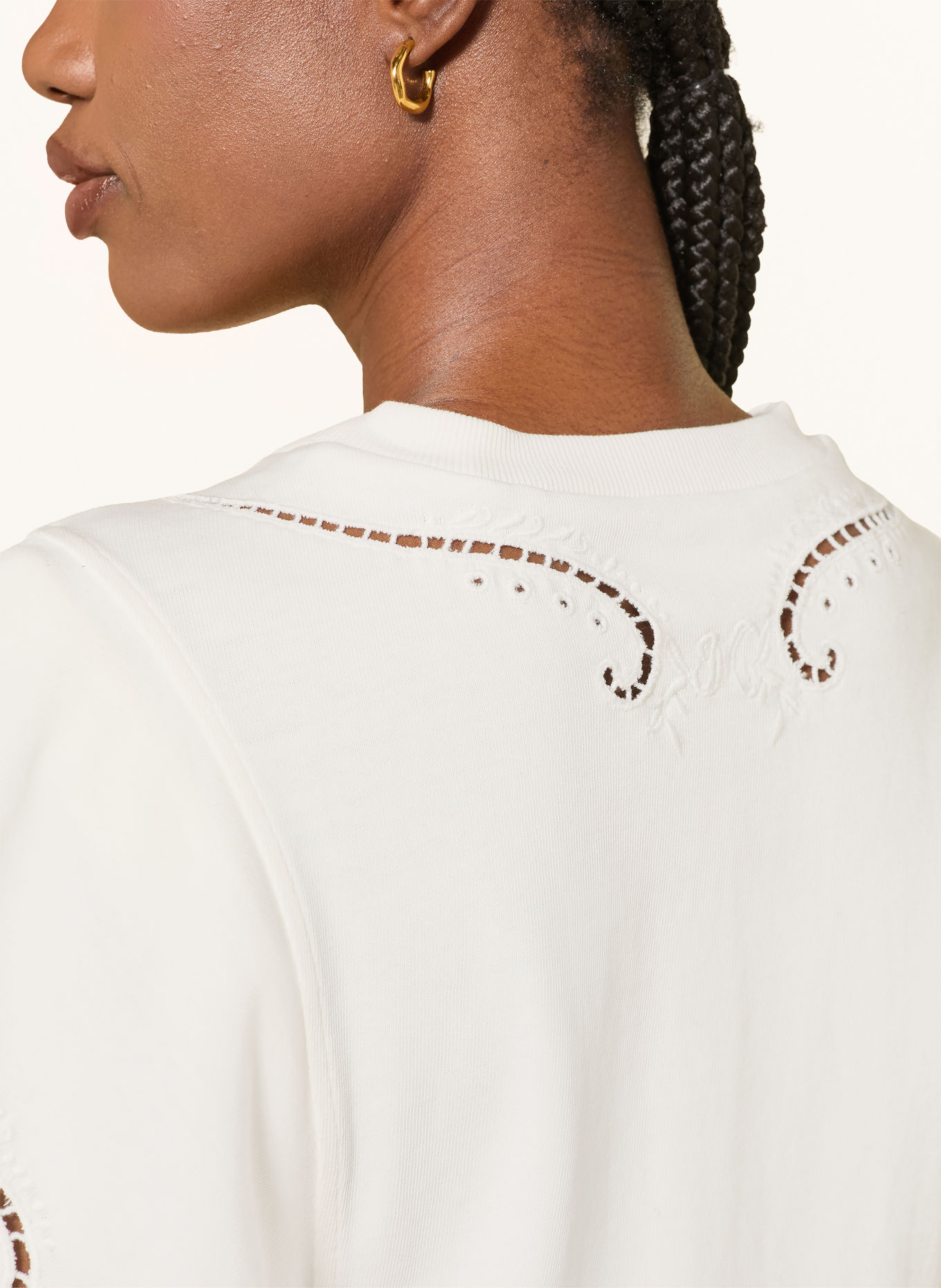 MARANT ÉTOILE EOLINE Shirt blouse with Openwork Lace: WHITE