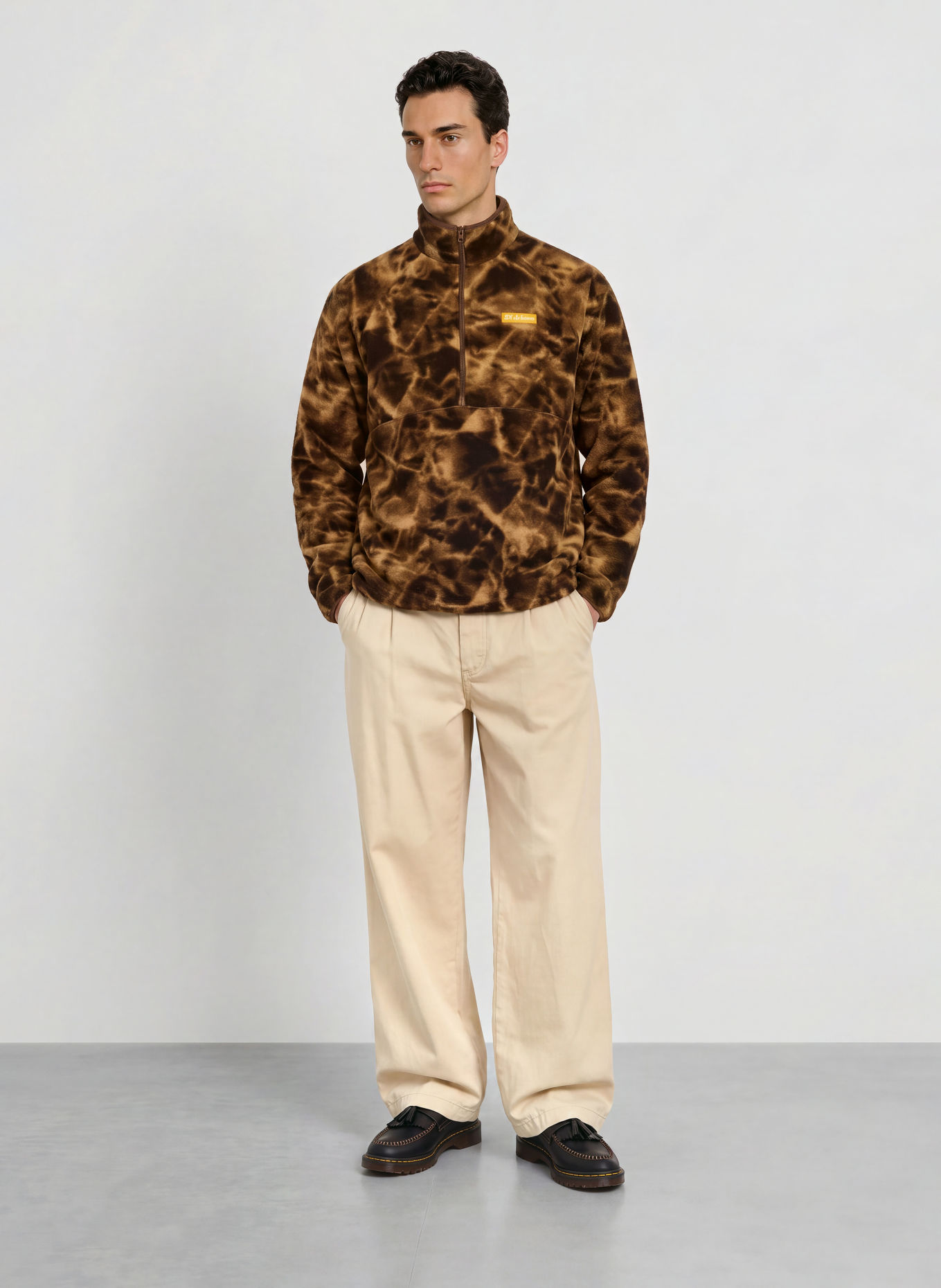 Columbia Pull col zippé en polaire TIMBER CREST™: MARRON / MARRON FONCÉ / BEIGE