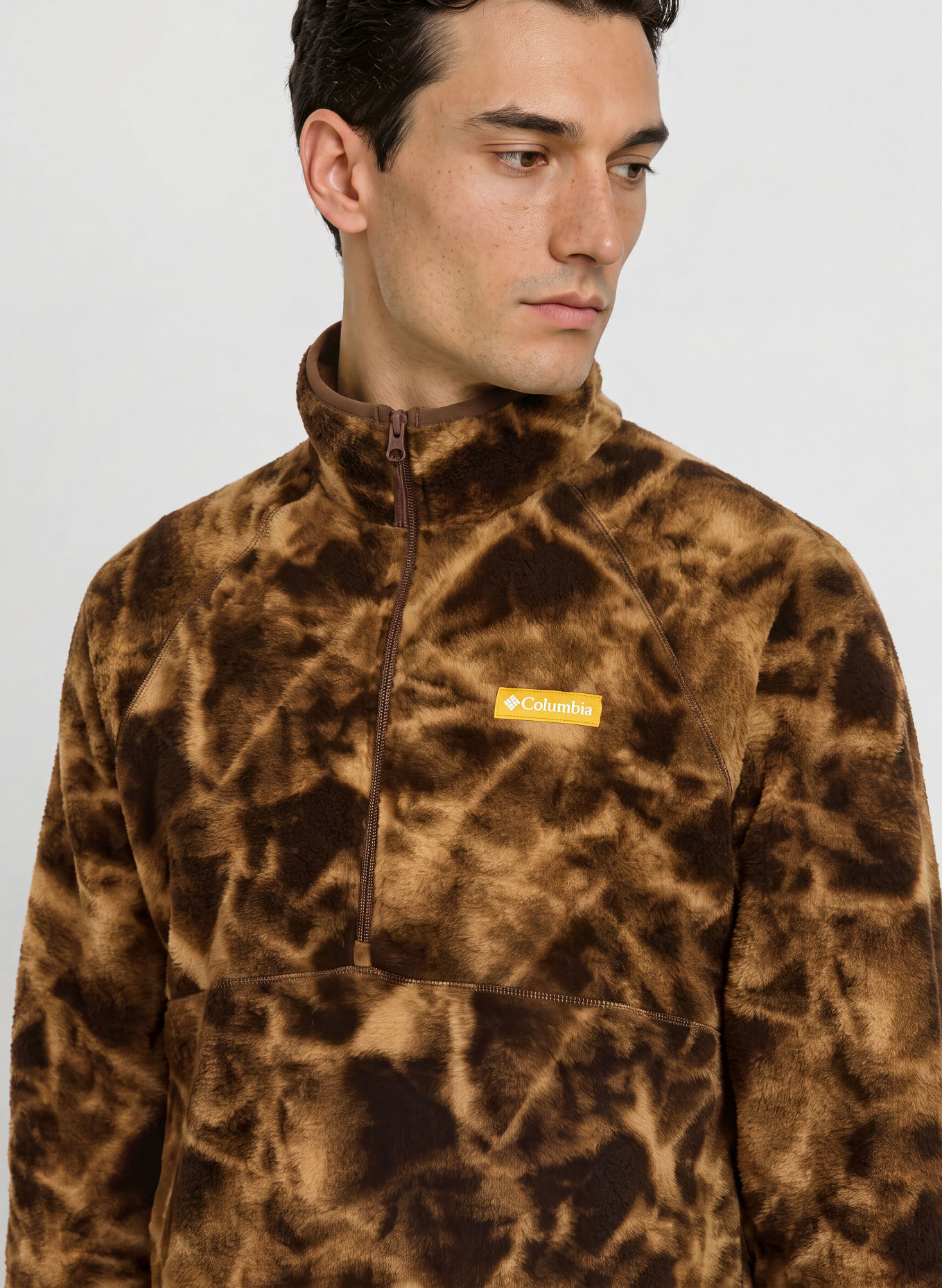 Columbia Pull col zippé en polaire TIMBER CREST™: MARRON / MARRON FONCÉ / BEIGE