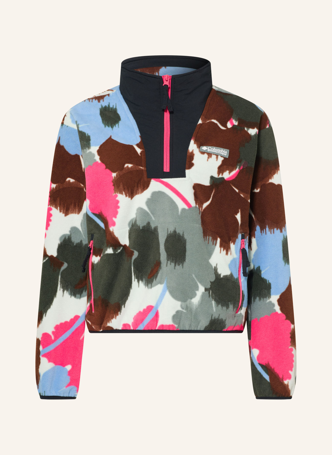 Columbia Sweter typu troyer z polaru SEQUOIA GROVE™ II: JASNONIEBIESKI / MOCNORÓŻOWY / CIEMNOZIELONY