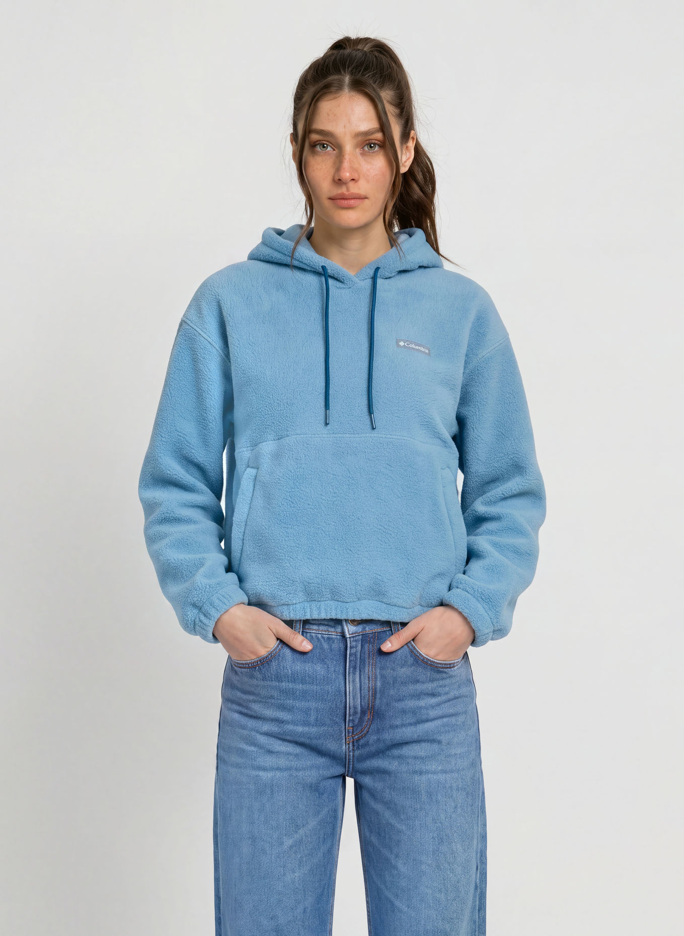 Columbia TIMBER MEADOW MTR Fleece hoodie: LIGHT BLUE