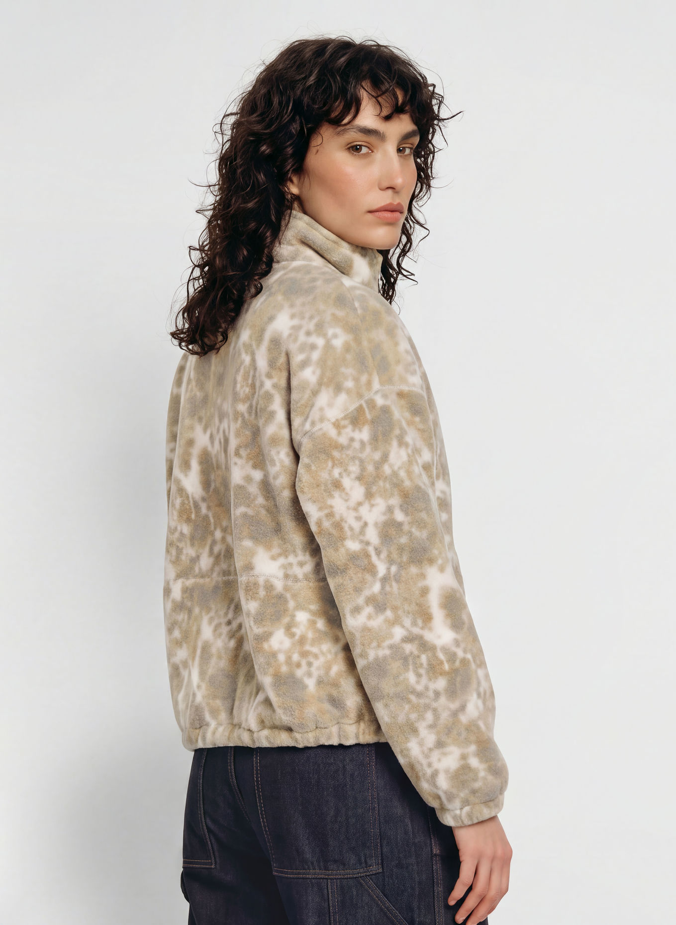 Columbia TIMBER MEADOW MTR Anorak Jacket: BEIGE / GRAY / WHITE