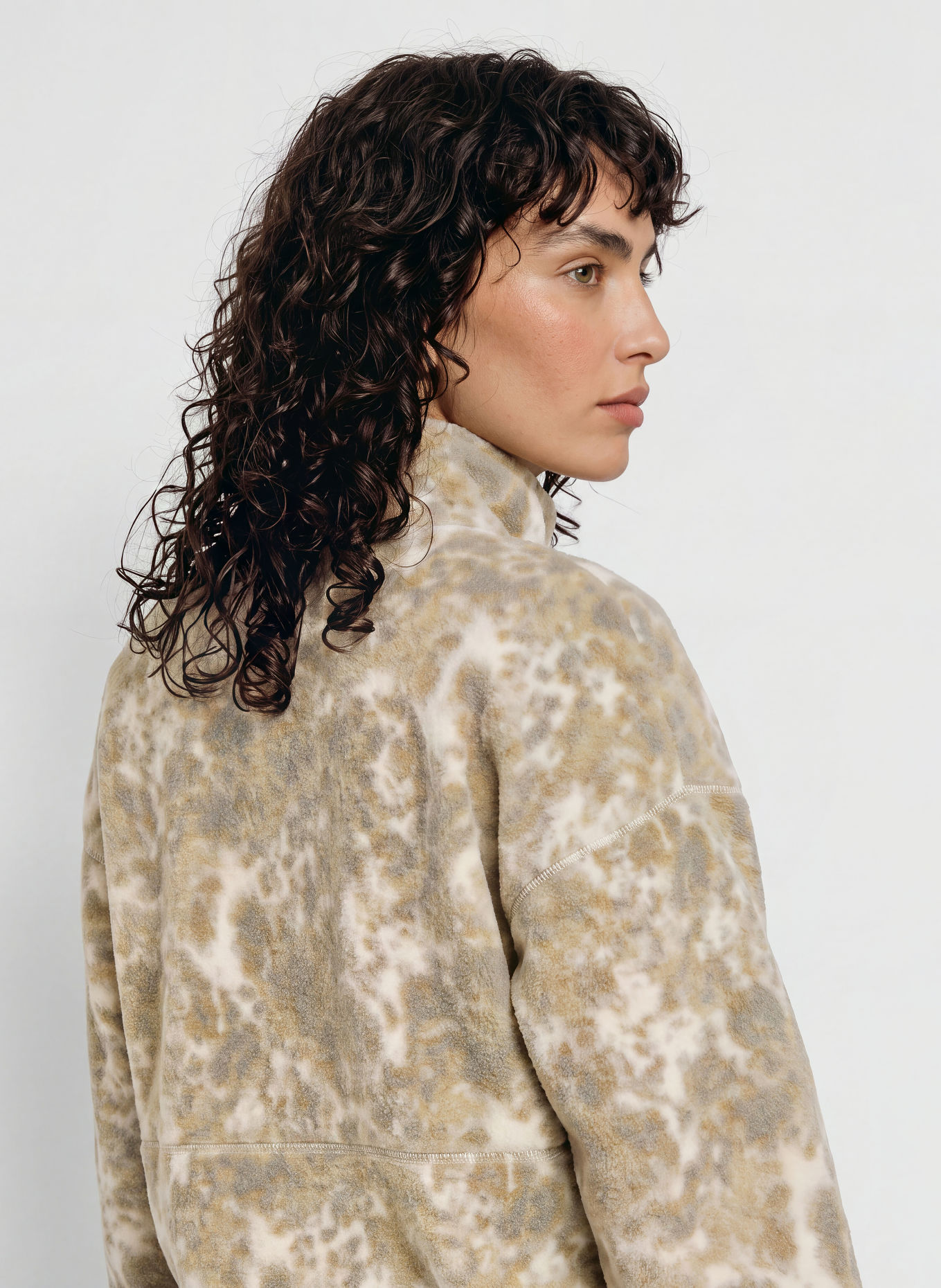 Columbia TIMBER MEADOW MTR Anorak Jacket: BEIGE / GRAY / WHITE