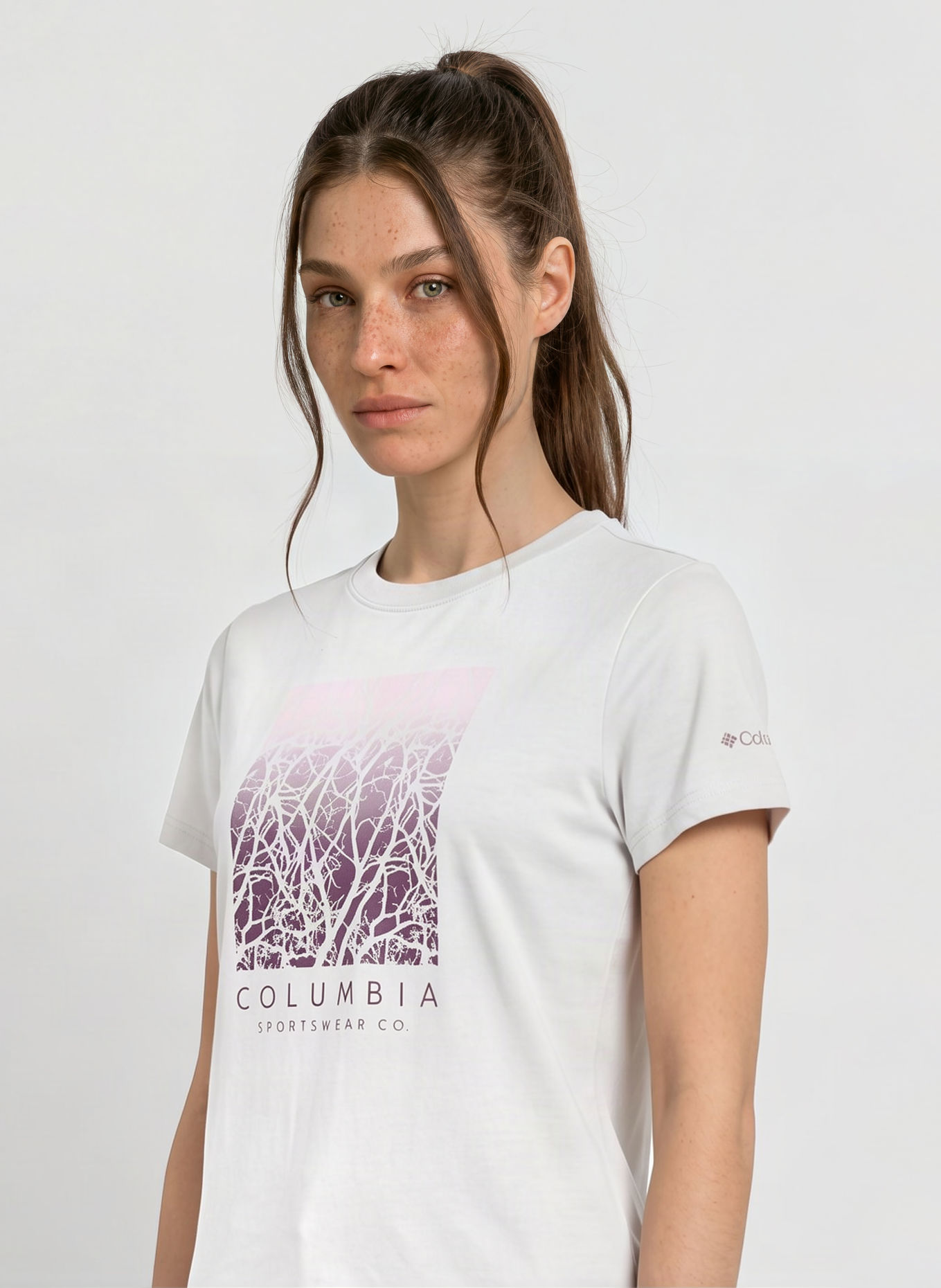 Columbia Koszulka funkcyjna PARSONS POINT™: BEŻOWY / BLADORÓŻOWY / FIOLETOWY