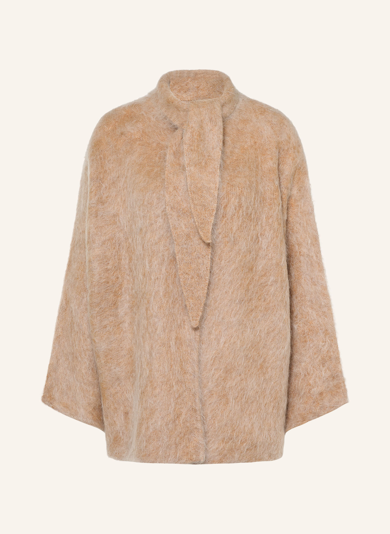 MRS & HUGS Vest met strik en mohair: BEIGE