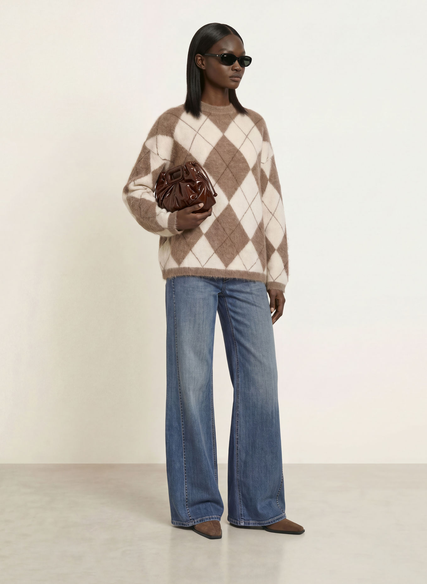 MRS & HUGS Pullover: TAUPE / BRAUN / CREME