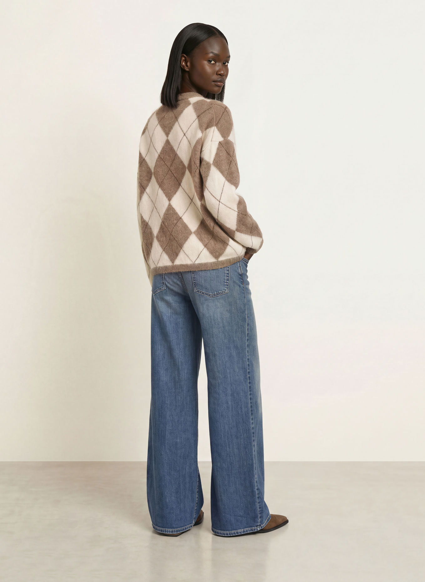MRS & HUGS Pullover: TAUPE / BRAUN / CREME
