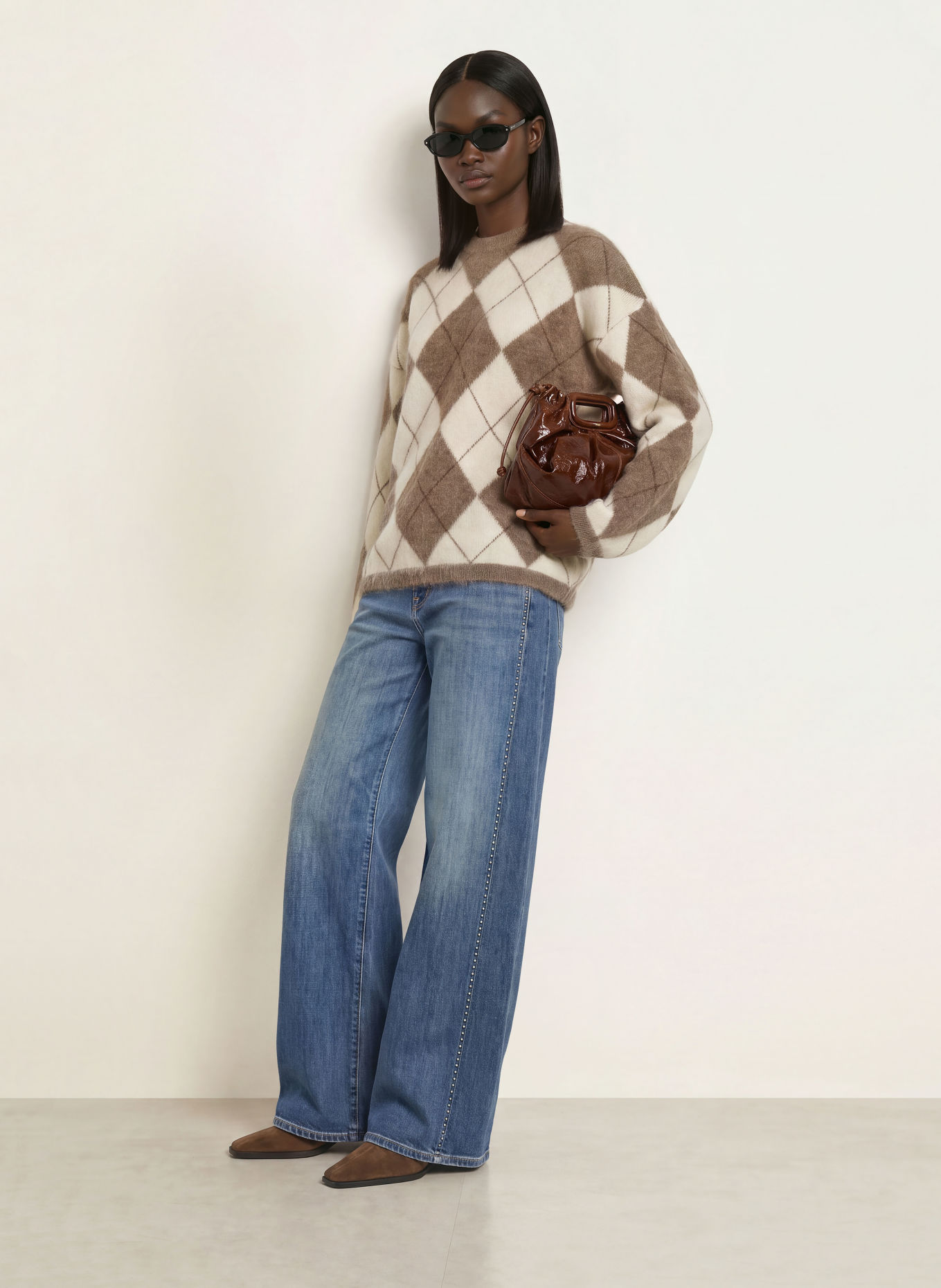 MRS & HUGS Pullover: TAUPE / BRAUN / CREME