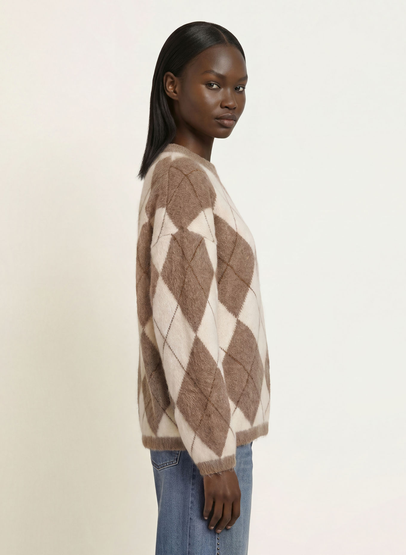 MRS & HUGS Pullover: TAUPE / BRAUN / CREME