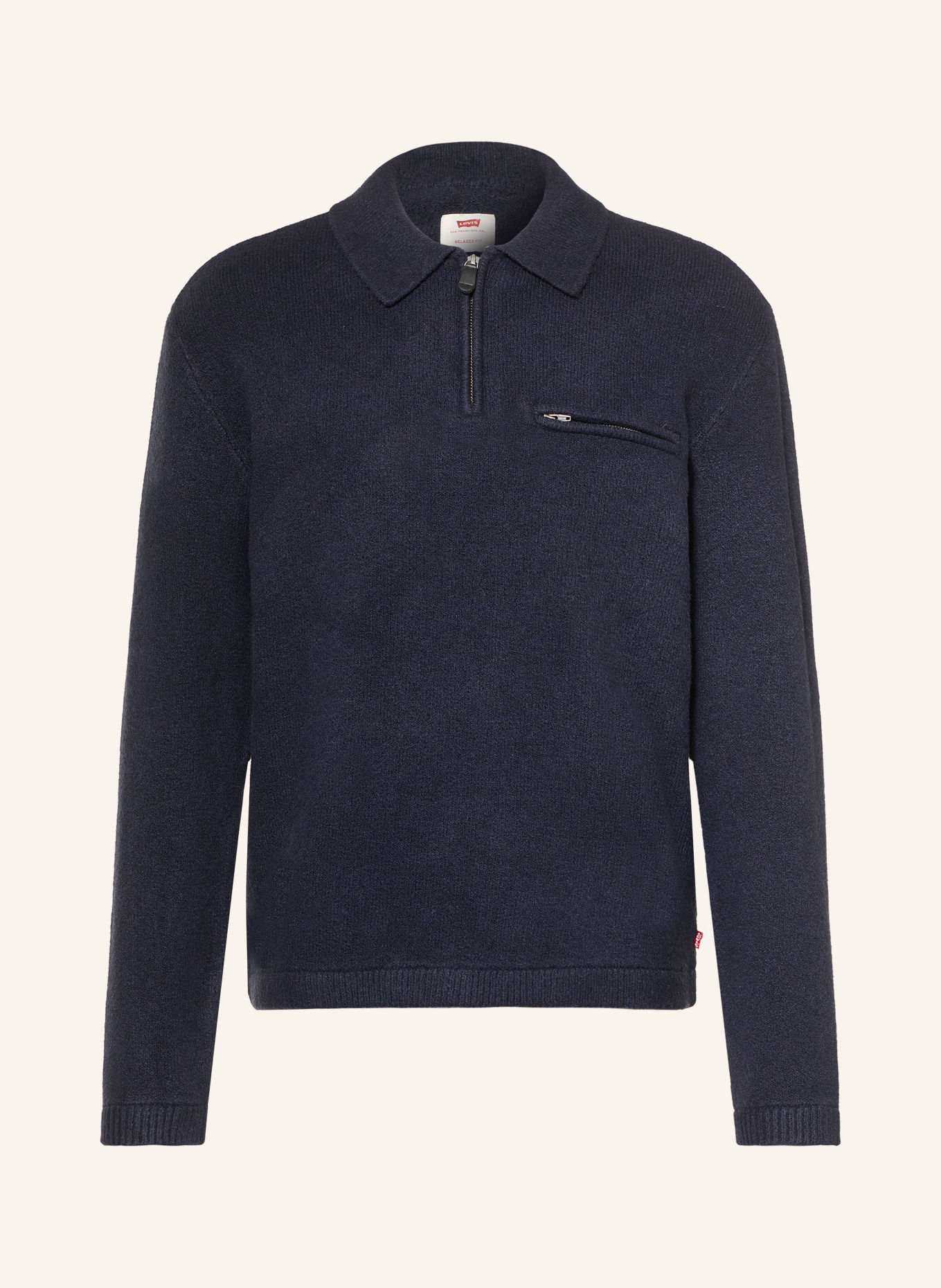 Levi's® Gebreid poloshirt met relaxte pasvorm: DONKERBLAUW