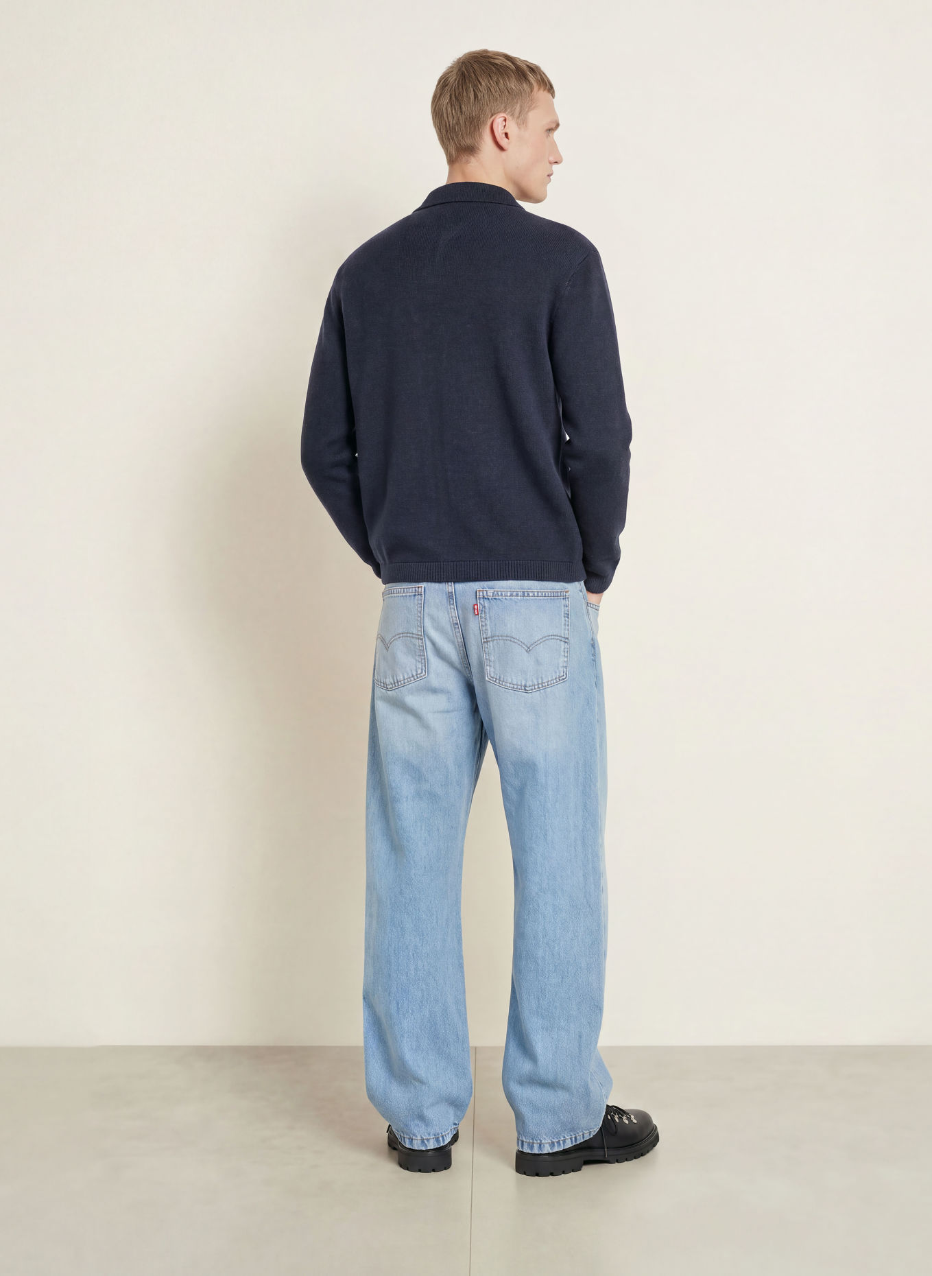 Levi's® Gebreid poloshirt met relaxte pasvorm: DONKERBLAUW