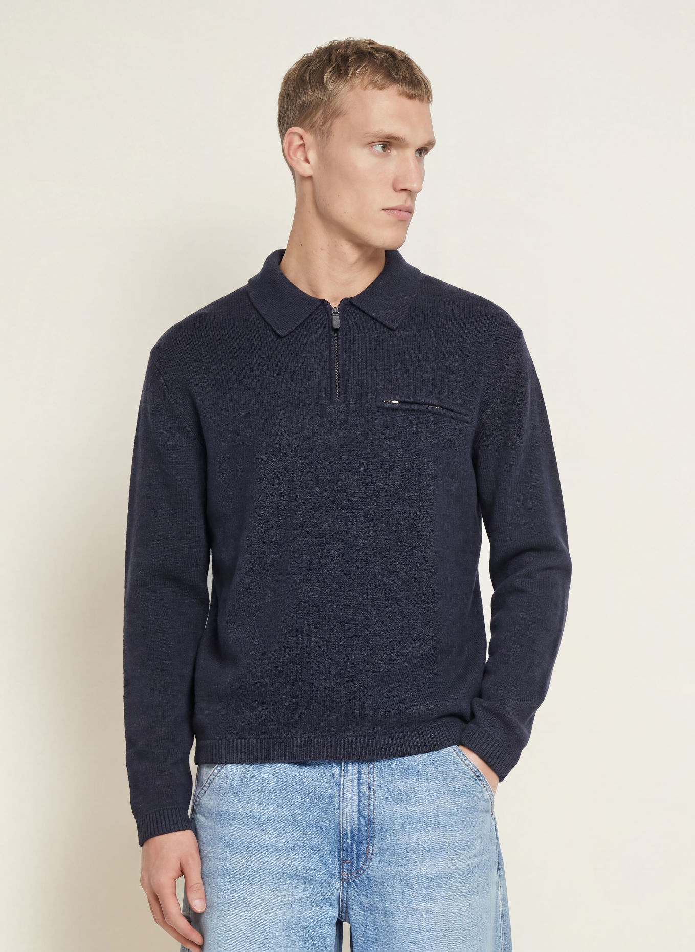 Levi's® Gebreid poloshirt met relaxte pasvorm: DONKERBLAUW