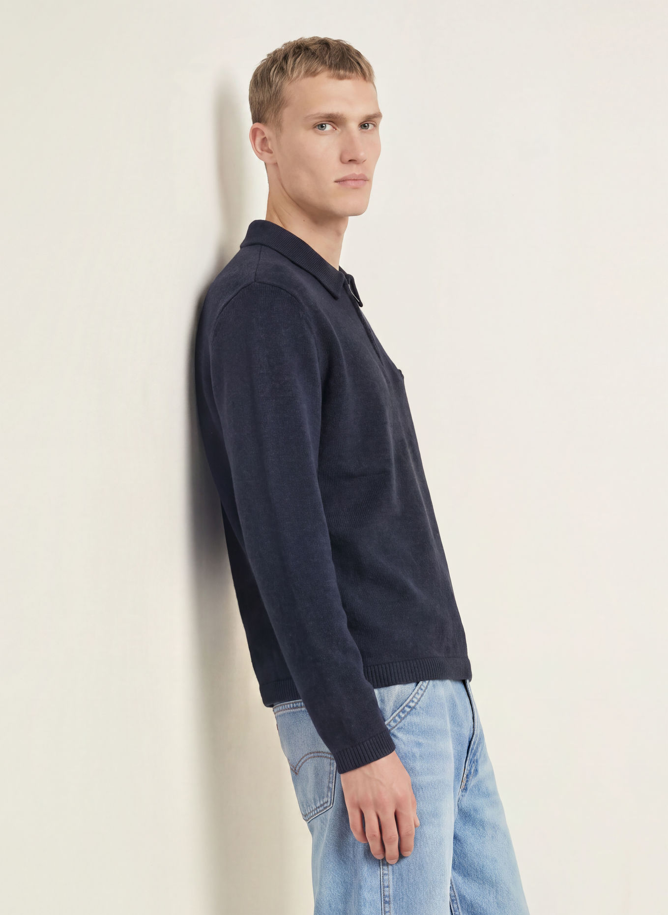 Levi's® Gebreid poloshirt met relaxte pasvorm: DONKERBLAUW