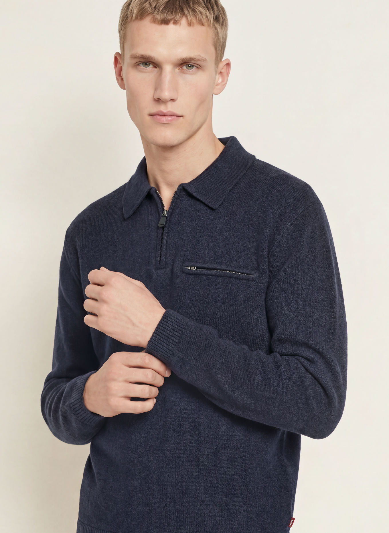 Levi's® Gebreid poloshirt met relaxte pasvorm: DONKERBLAUW