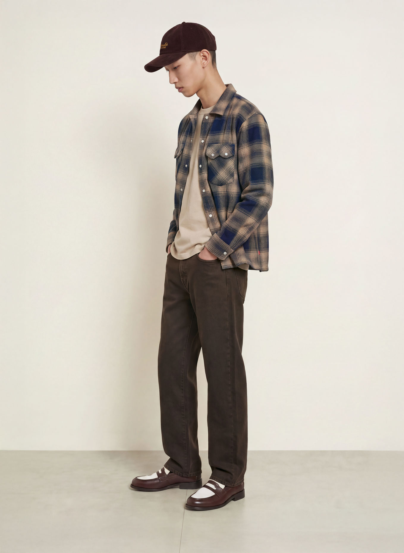 Levi's® Volnočasová košile Comfort Fit: BÉŽOVÁ / ČERNÁ