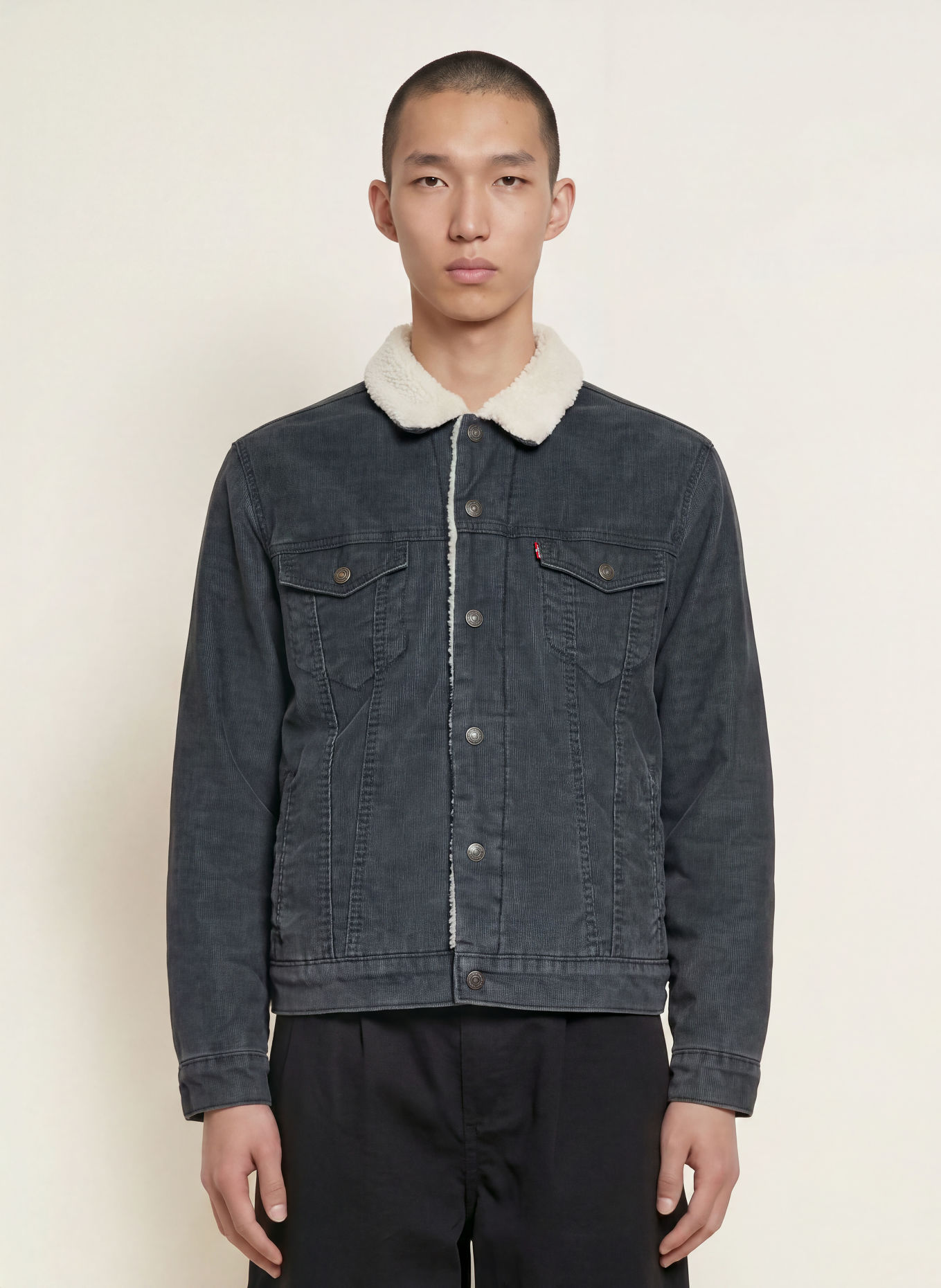Levi's® Cordjacka: MÖRKGRÅ / GRÄDDE