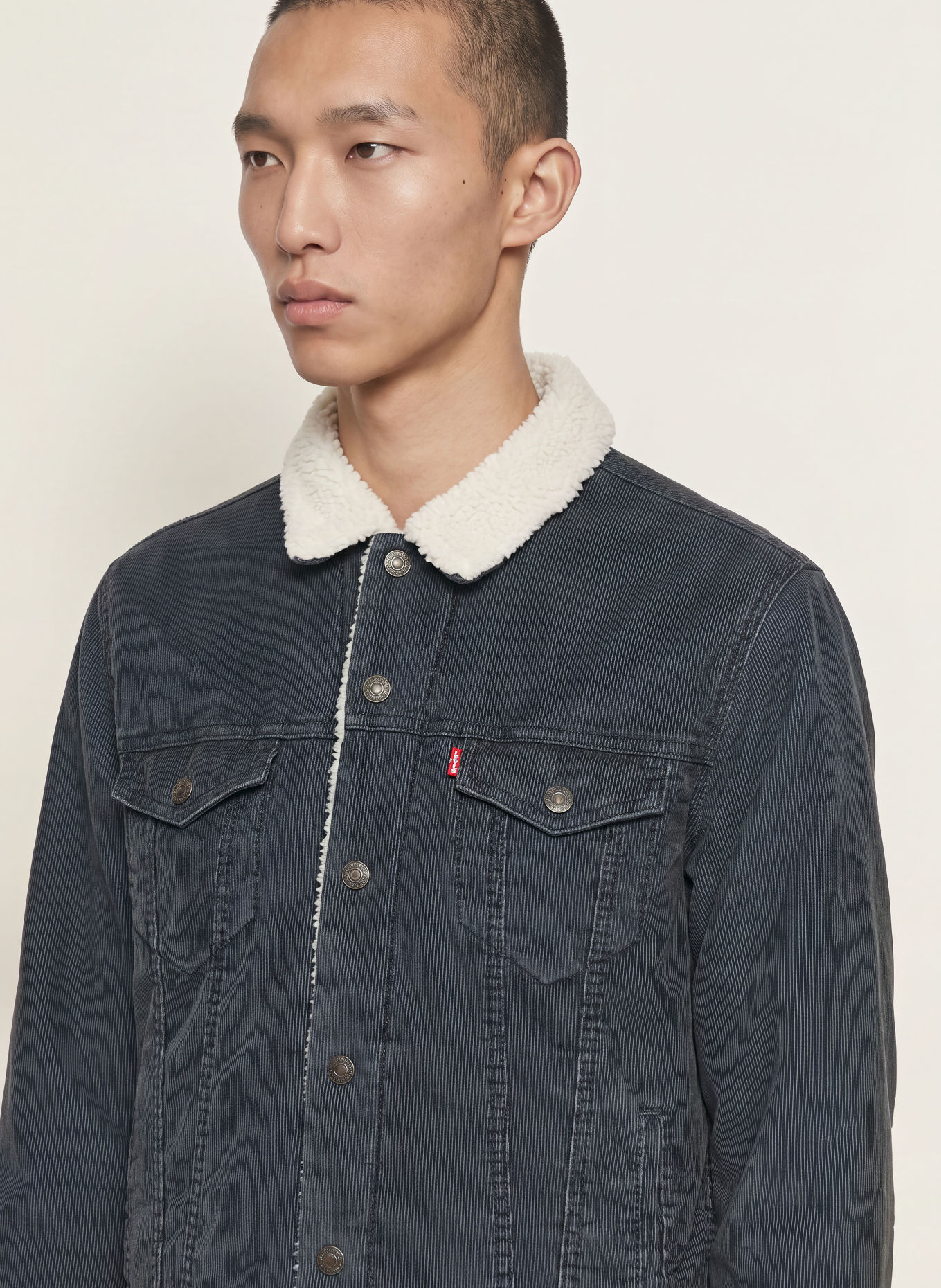 Levi's® Cordjacka: MÖRKGRÅ / GRÄDDE