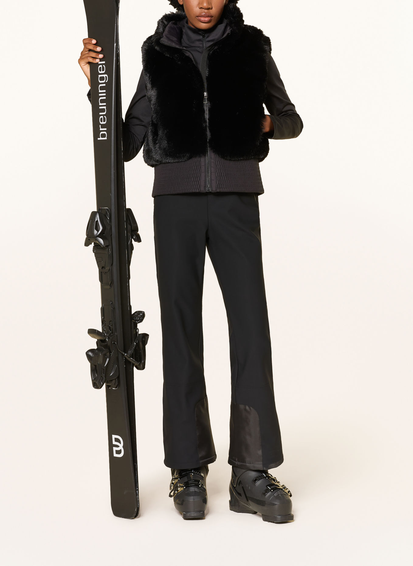 MRS & HUGS Veste i teddypels: SORT