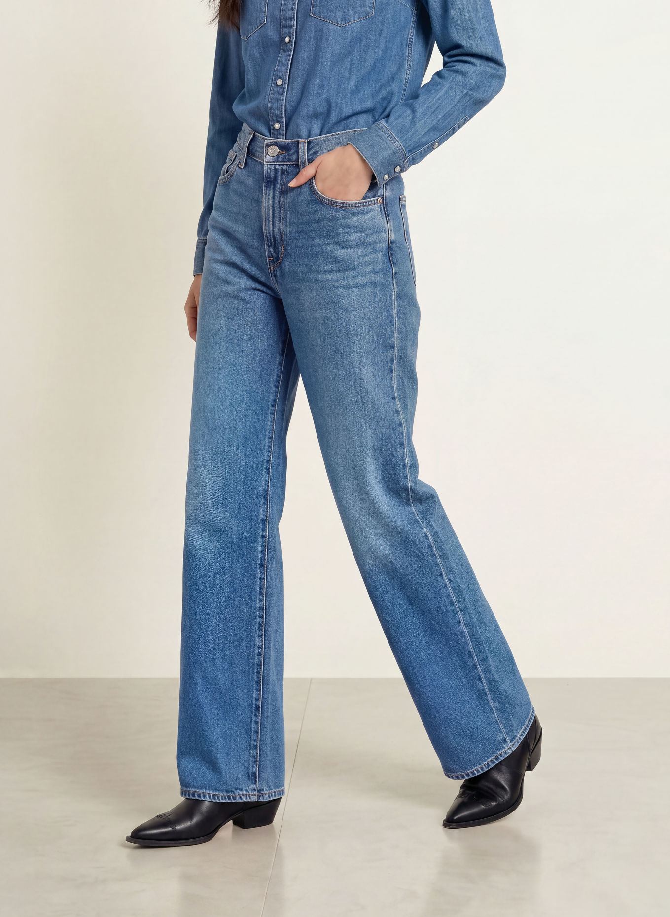 Levi's® Jeansy wide leg RIBCAGE: 94 Dark Indigo - Worn In