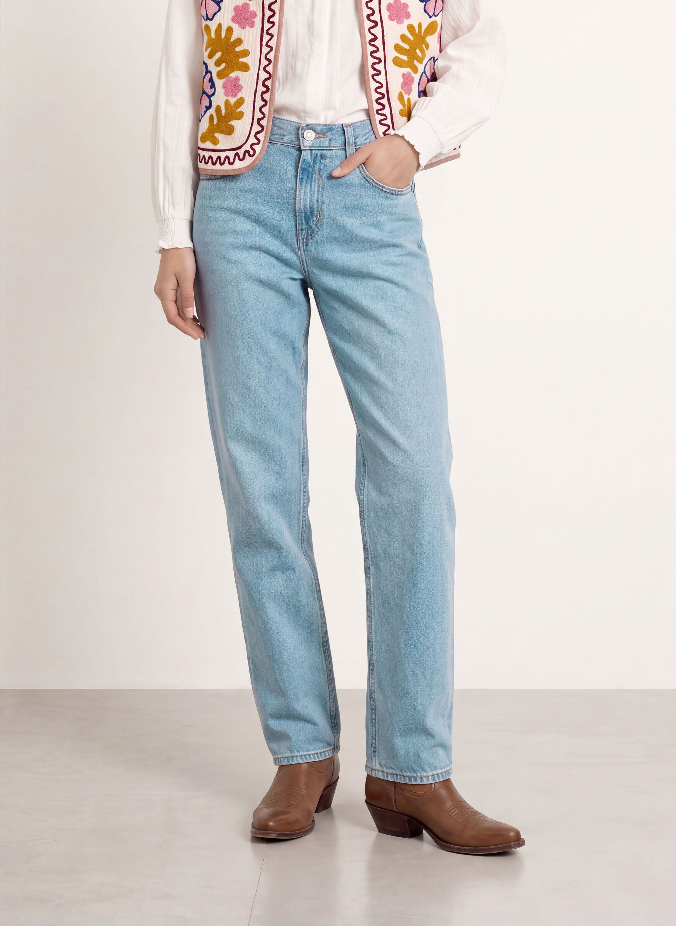 Levi's® Mom džíny LOOSE TAPER: 07 Med Indigo - Worn In