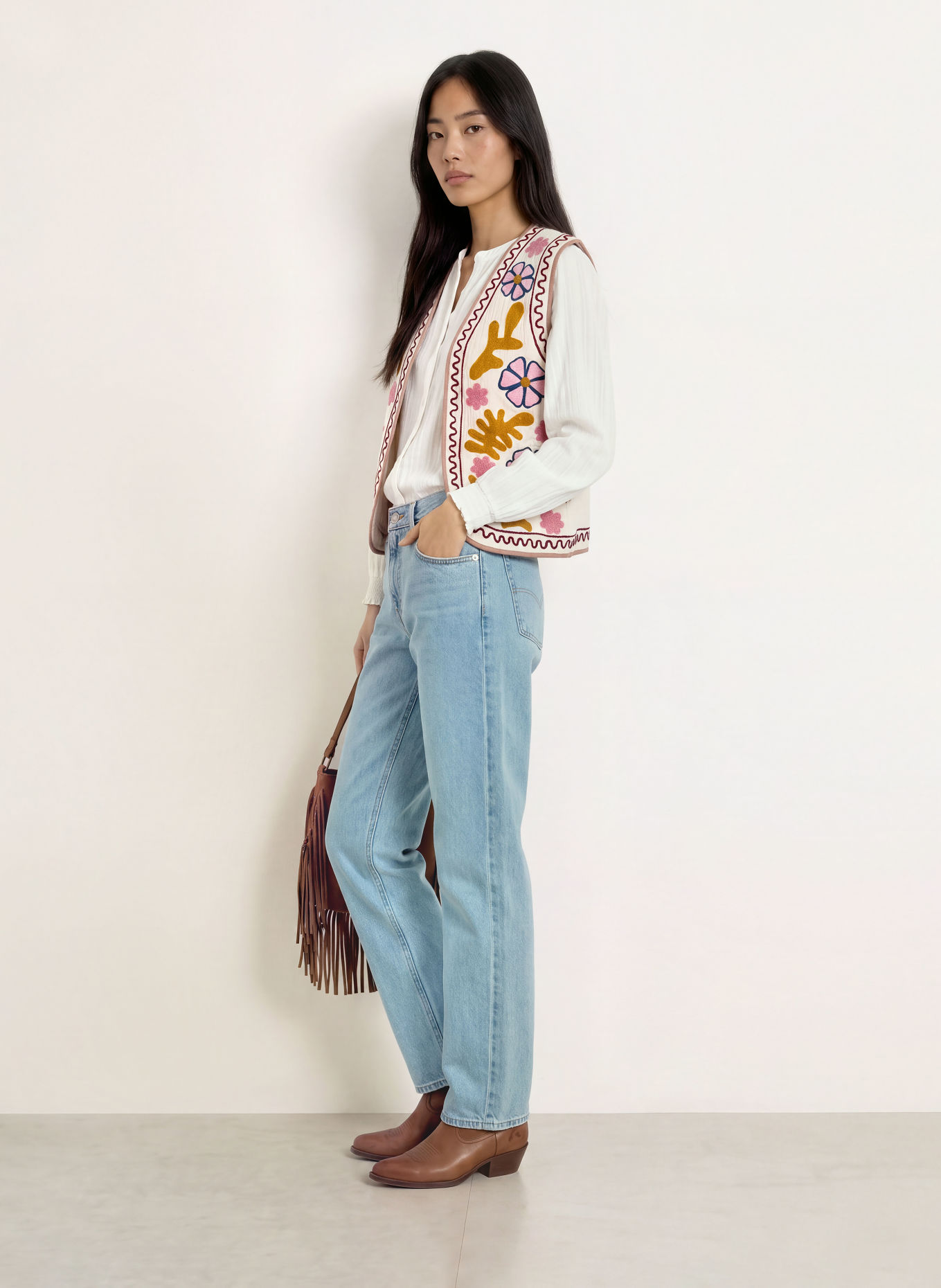 Levi's® Mom džíny LOOSE TAPER: 07 Med Indigo - Worn In