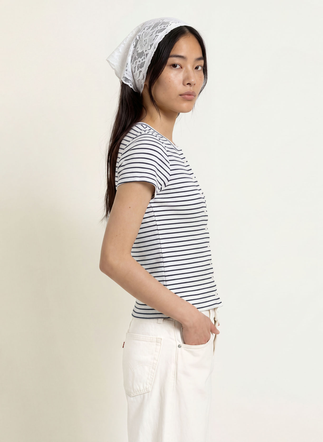 Levi's® T-shirt RORY: BLANC / NOIR