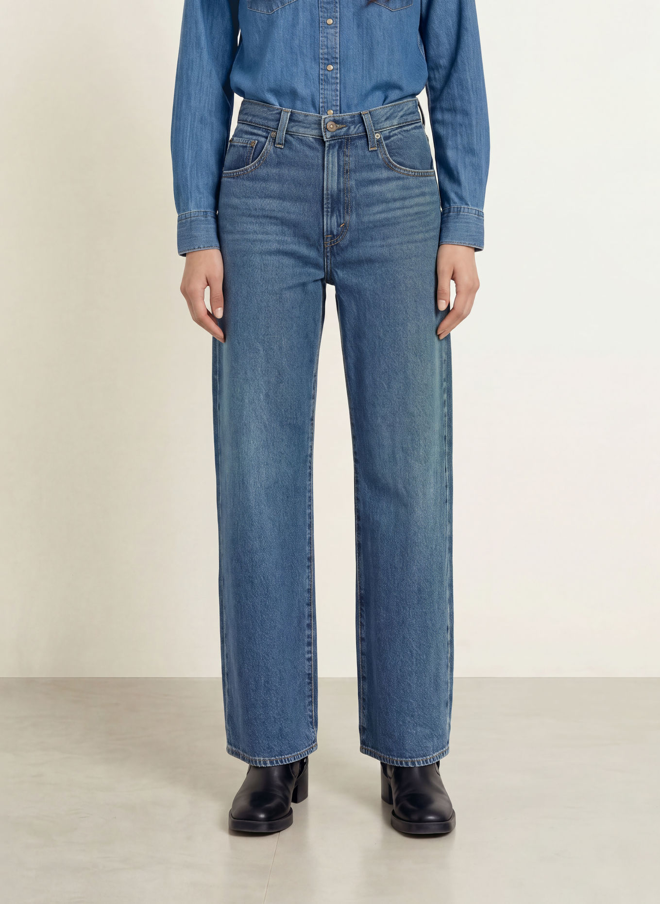Levi's® Jean wide leg CINCH: 01 Med Indigo - Worn In
