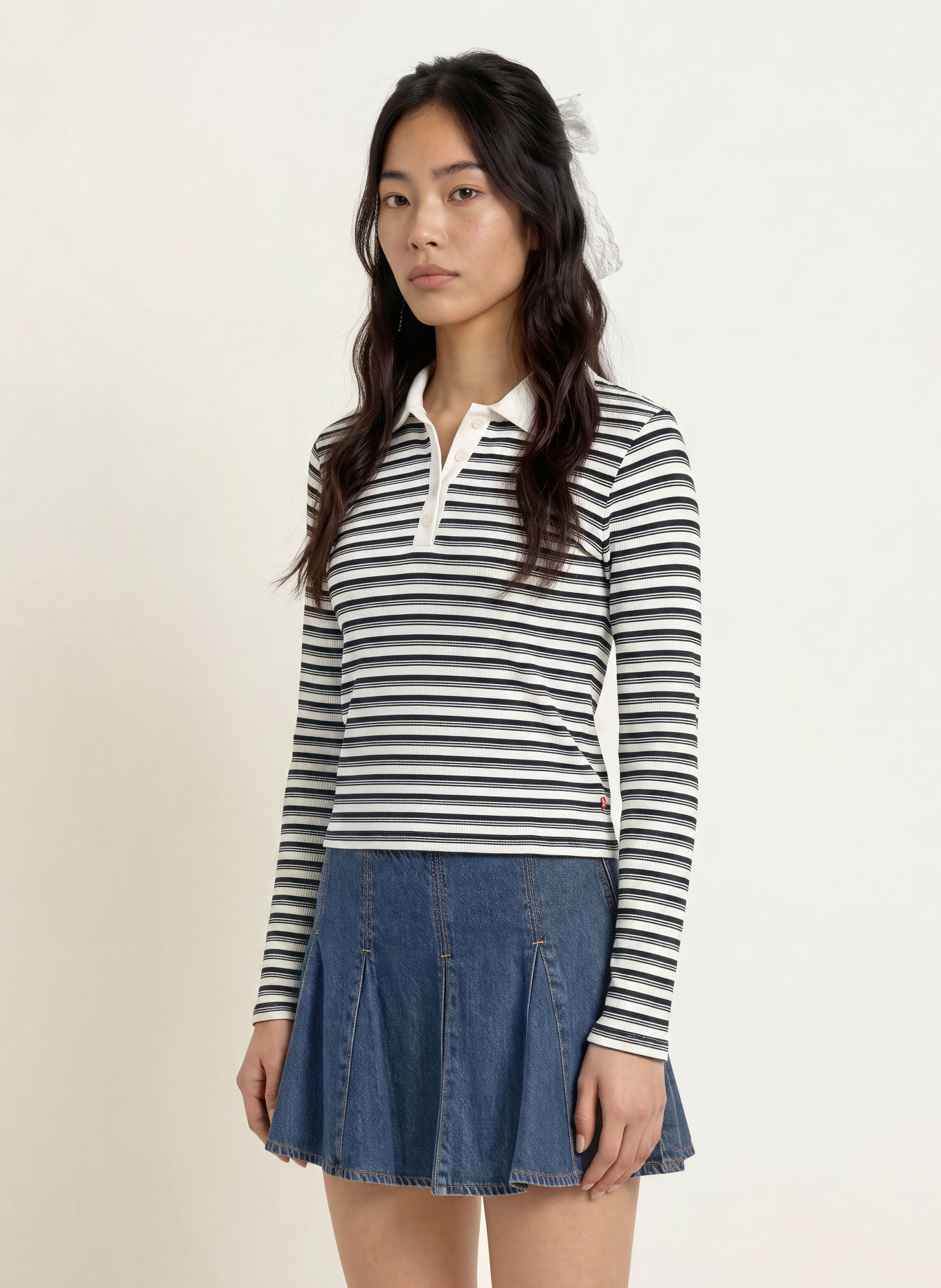 Levi's® Jersey-poloshirt RORY: ZWART / WIT