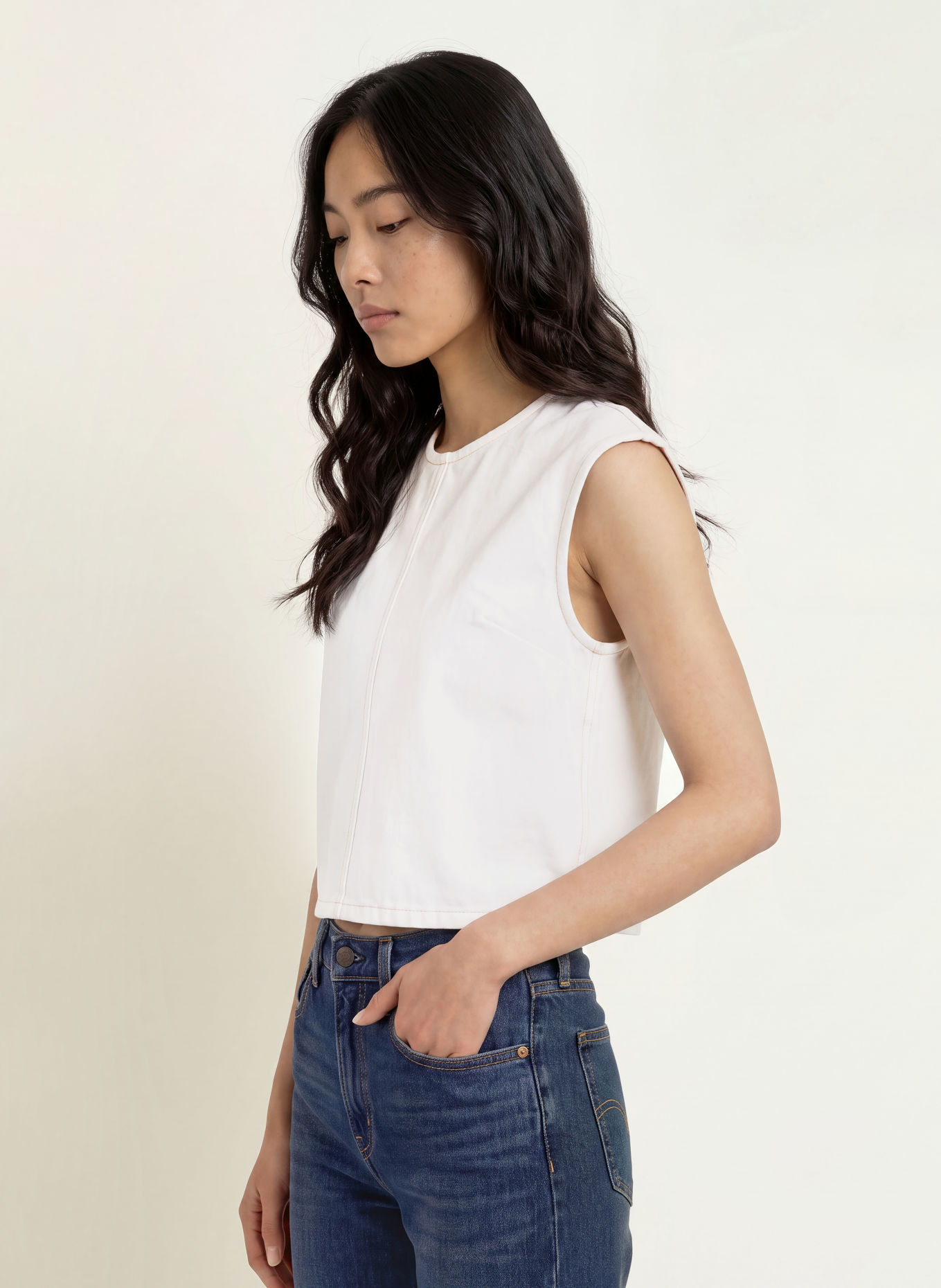 Levi's® Haut en jean: BLANC