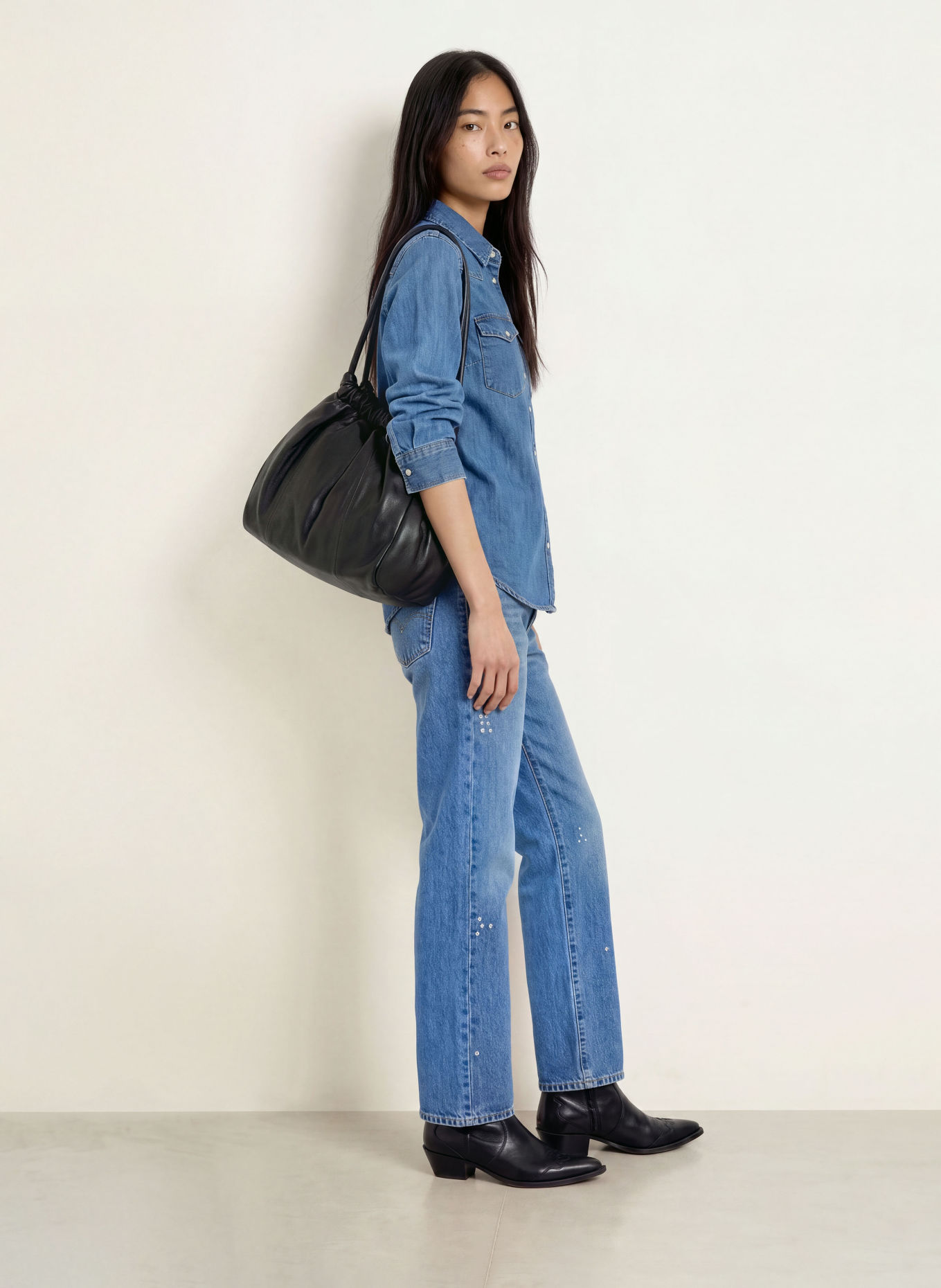 Levi's® Straight Jeans 501® ’90S mit Schmucksteinen: 46 Med Indigo - Worn In