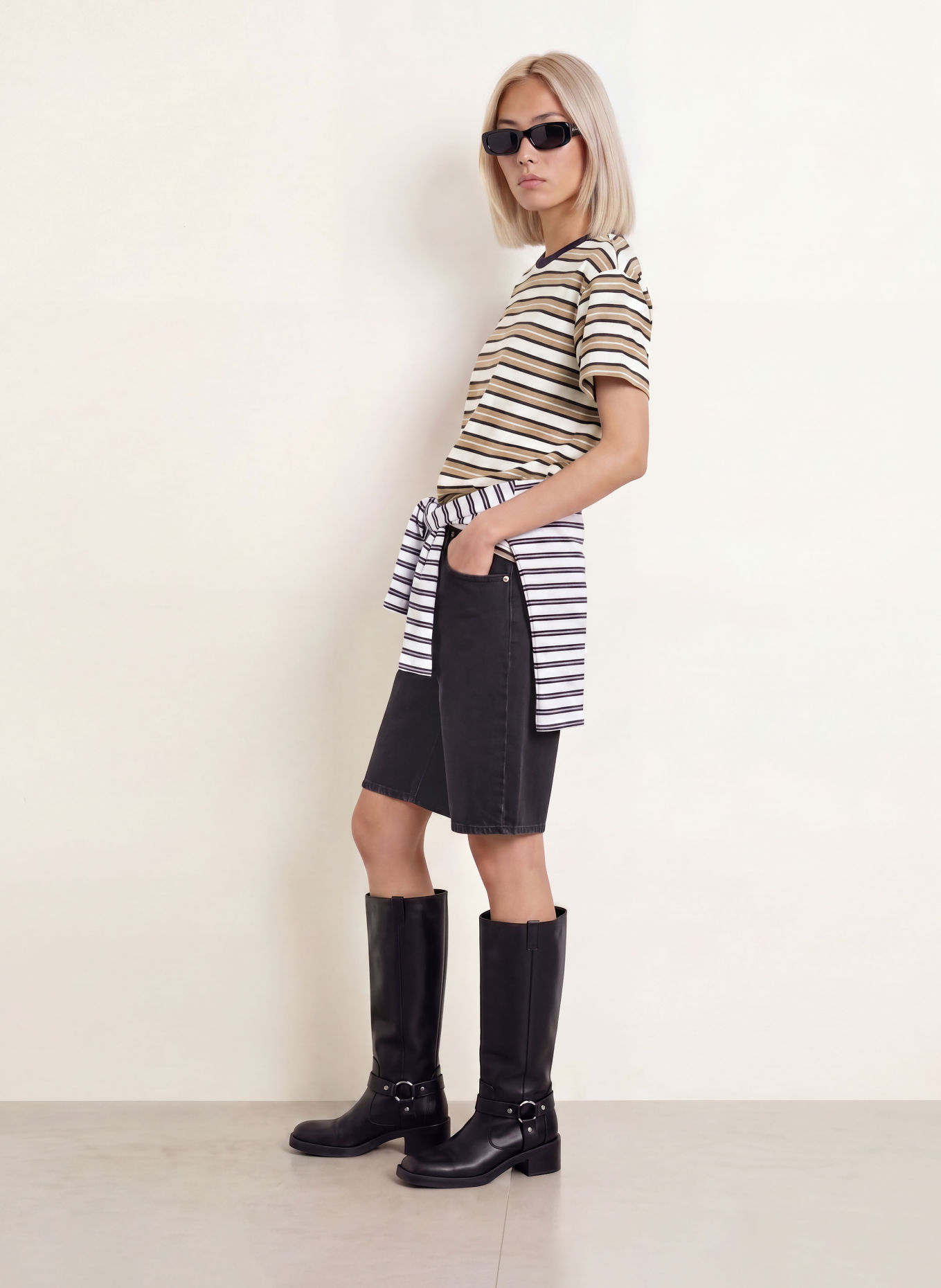 Levi's® T-Shirt LILLIAN: CREME / TAUPE / SCHWARZ