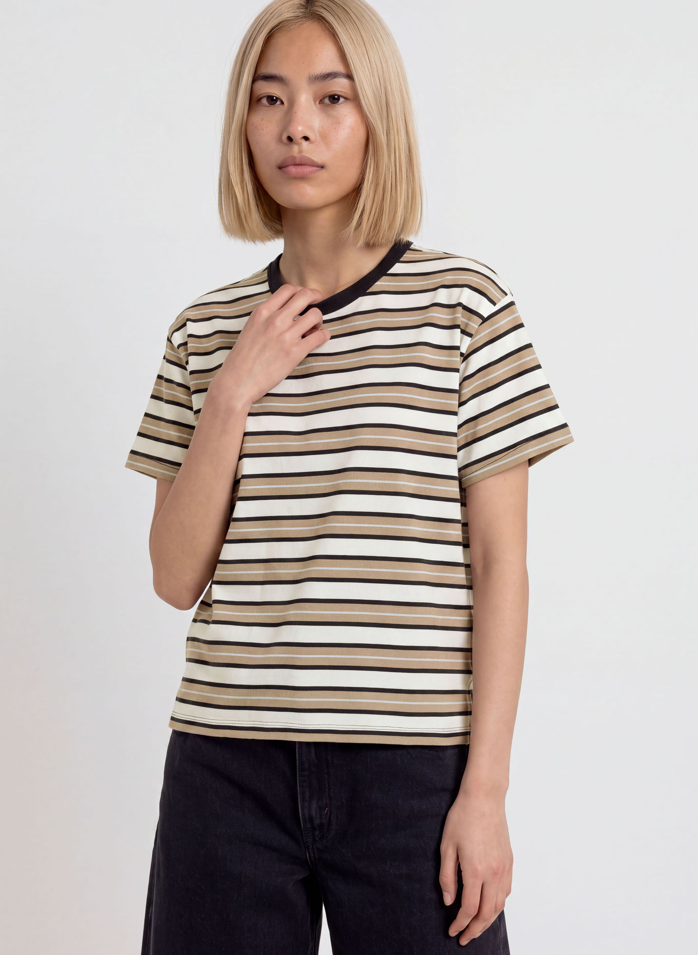 Levi's® T-Shirt LILLIAN: CREME / TAUPE / SCHWARZ