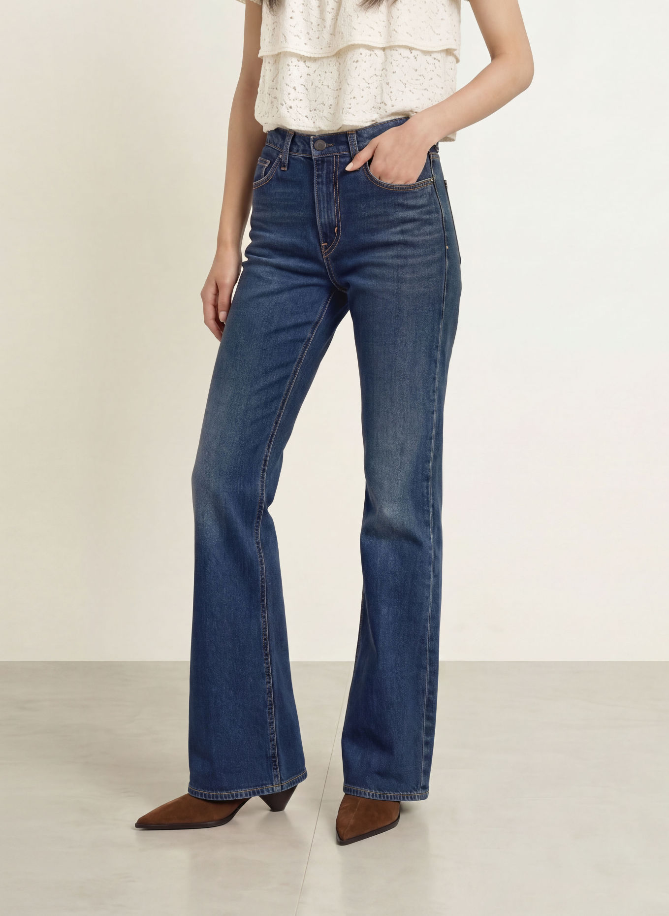Levi's® Flared jeans PUDDLE SNAP FLARE: 03 Dark Indigo - Worn In