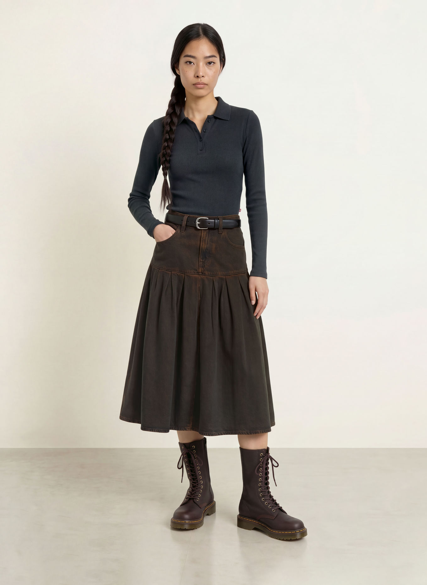 Levi's® Jupe en jean: MARRON FONCÉ